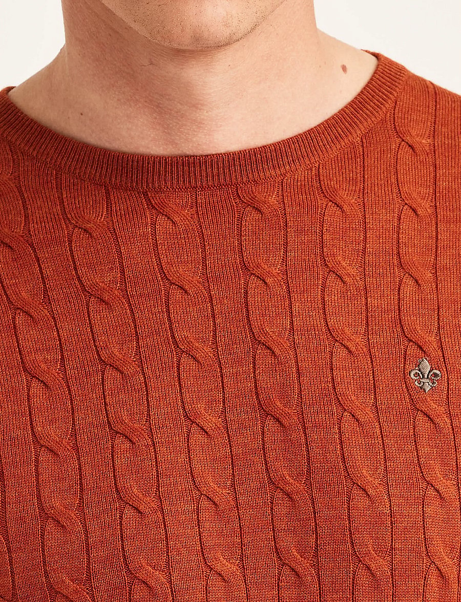 Morris - Merino Cable Oneck - rundhals - orange - 5