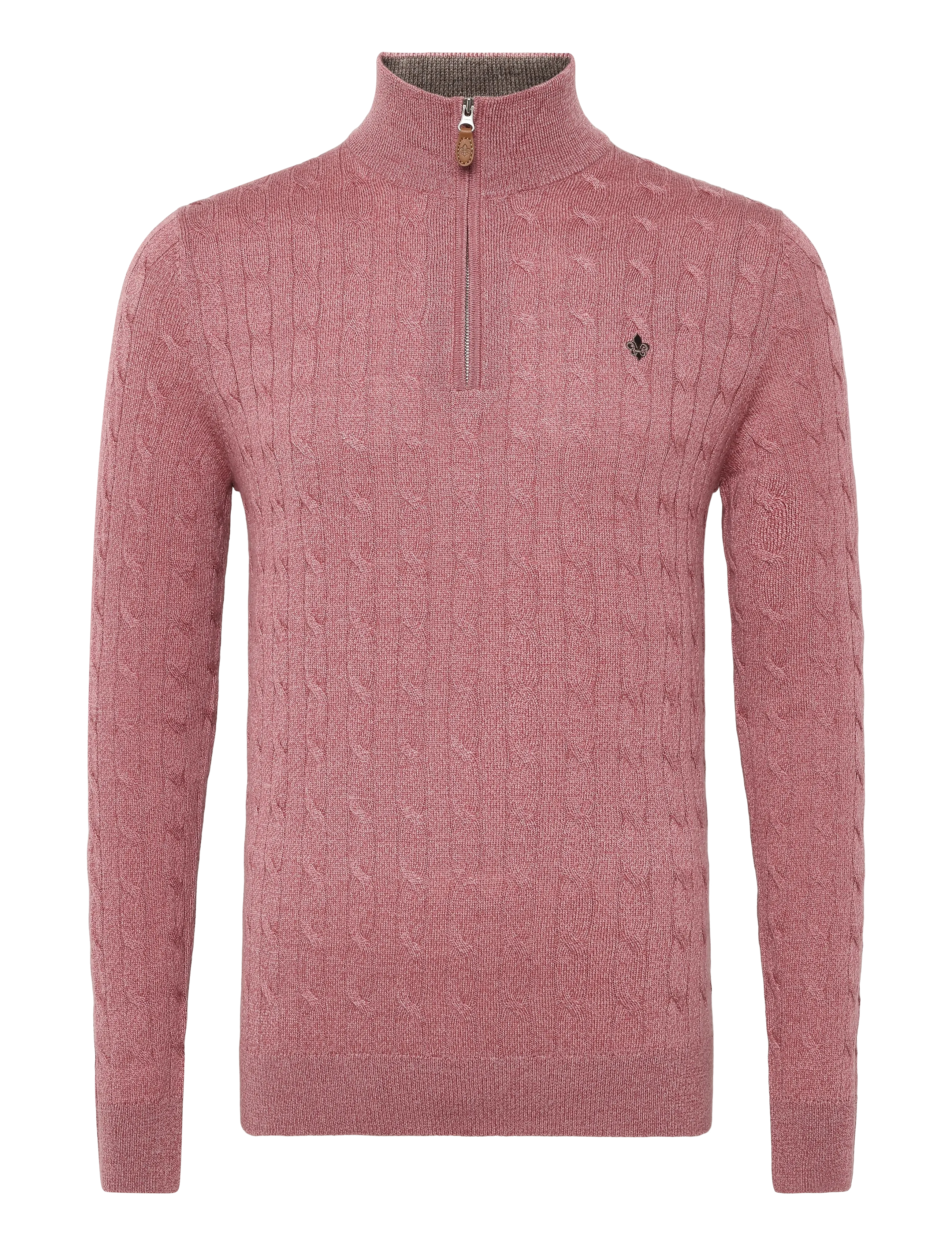 Morris Merino Cable John Zip - Strickmode - CERISE / pink/rose