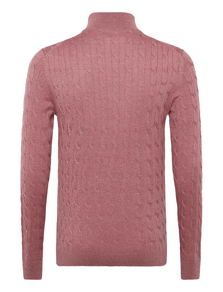 Morris - Merino Cable John Zip - pullover mit halbem reißverschluss - cerise - 2
