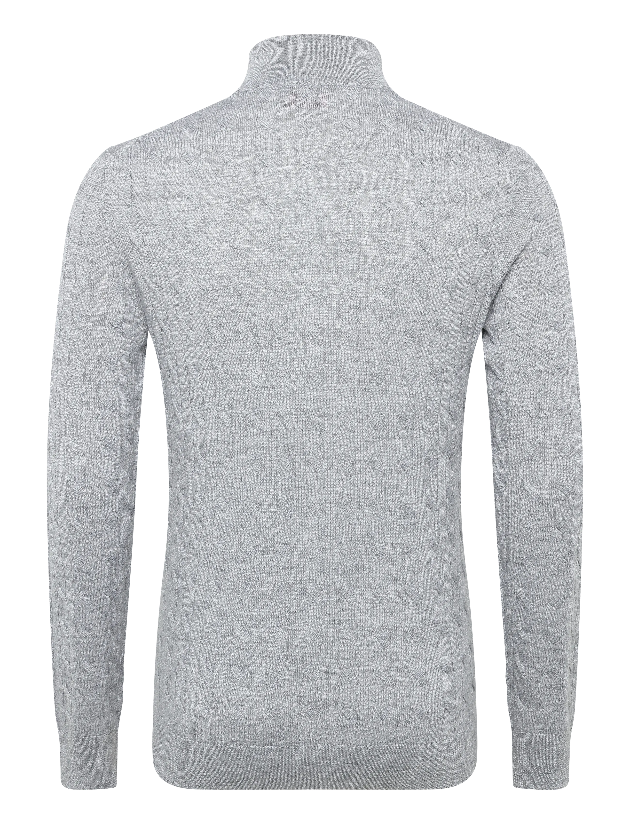 Morris - Merino Cable John Zip - pullover mit halbem reißverschluss - grey - 2