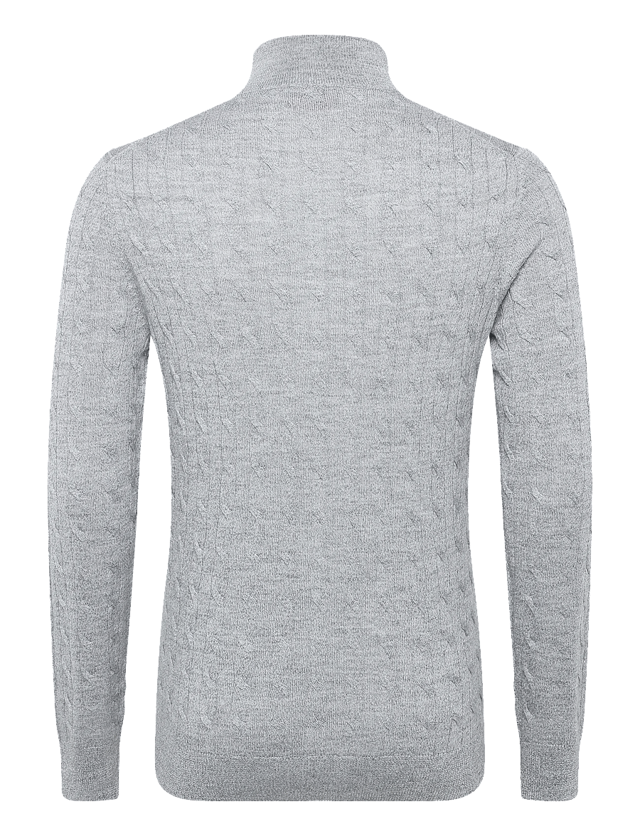Morris - Merino Cable John Zip - pullover mit halbem reißverschluss - grey - 2