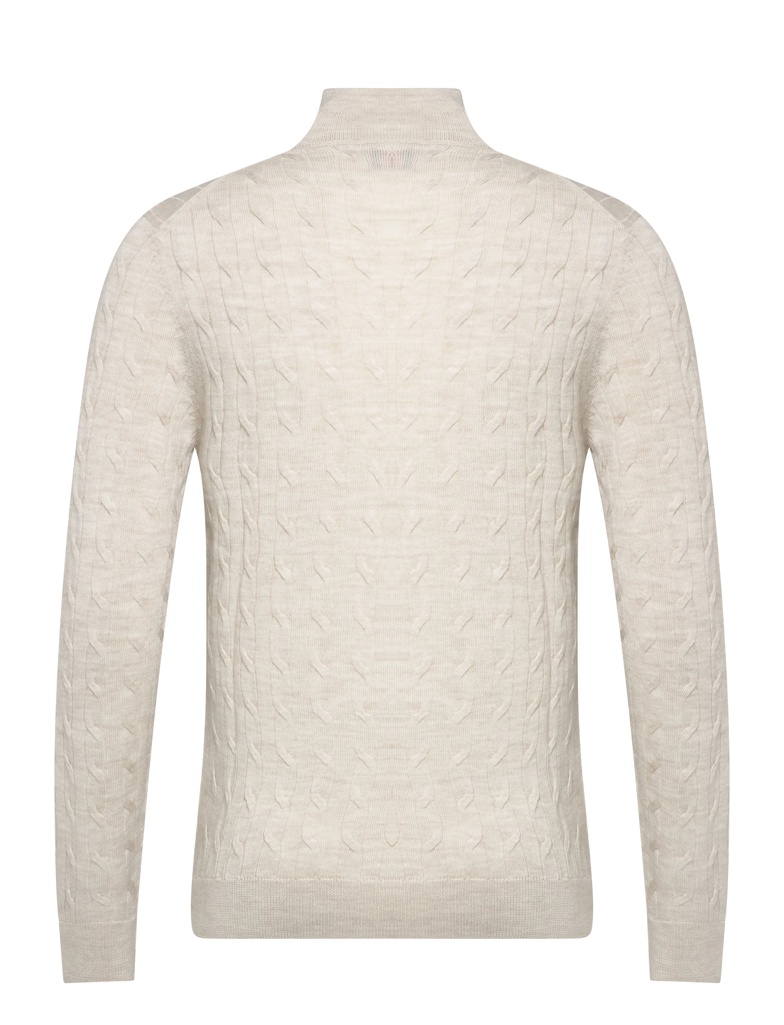 Morris - Merino Cable John Zip - pullover mit halbem reißverschluss - off white - 2