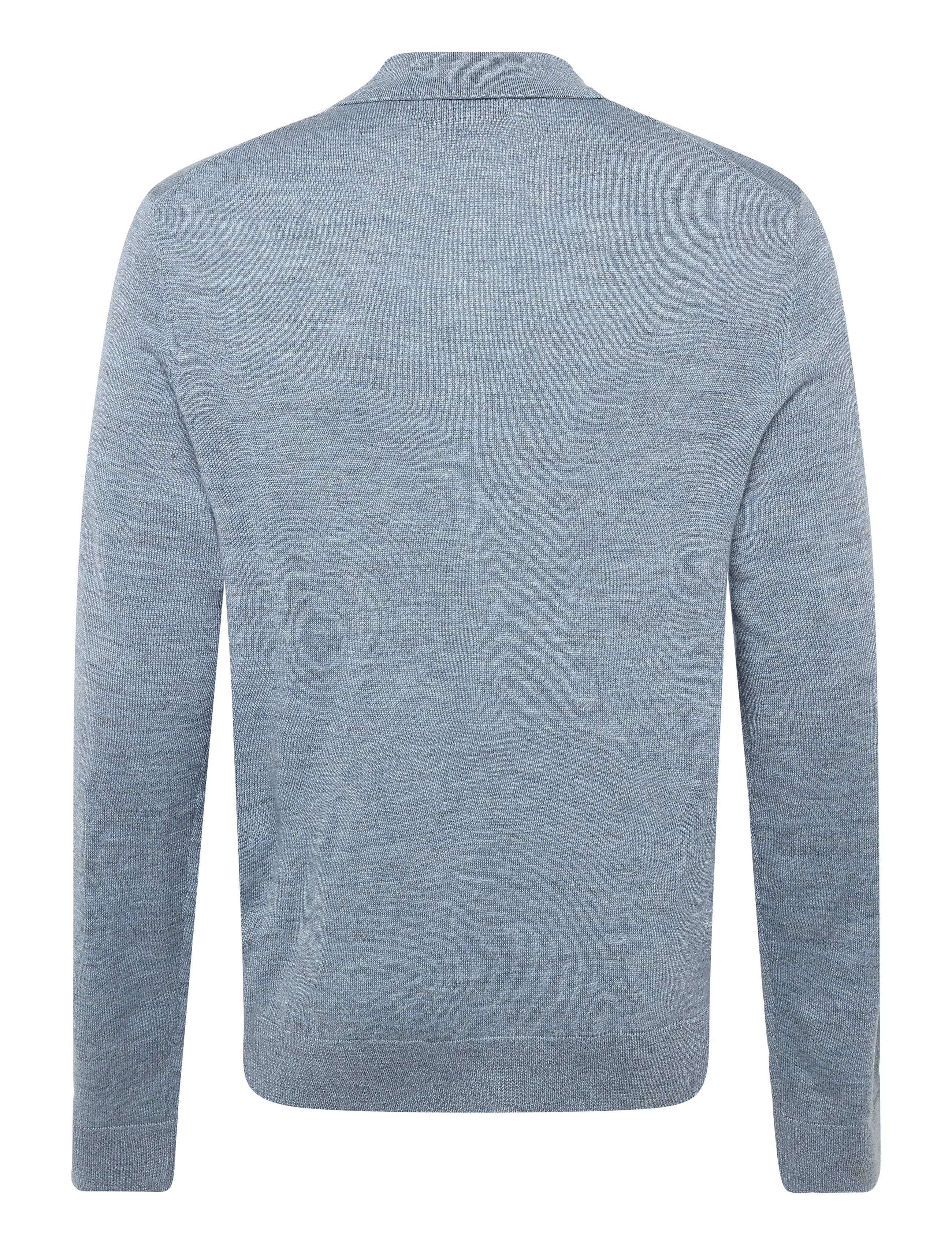 Morris - Merino Resort Polo - langärmelige strick-polohemden - blue - 2
