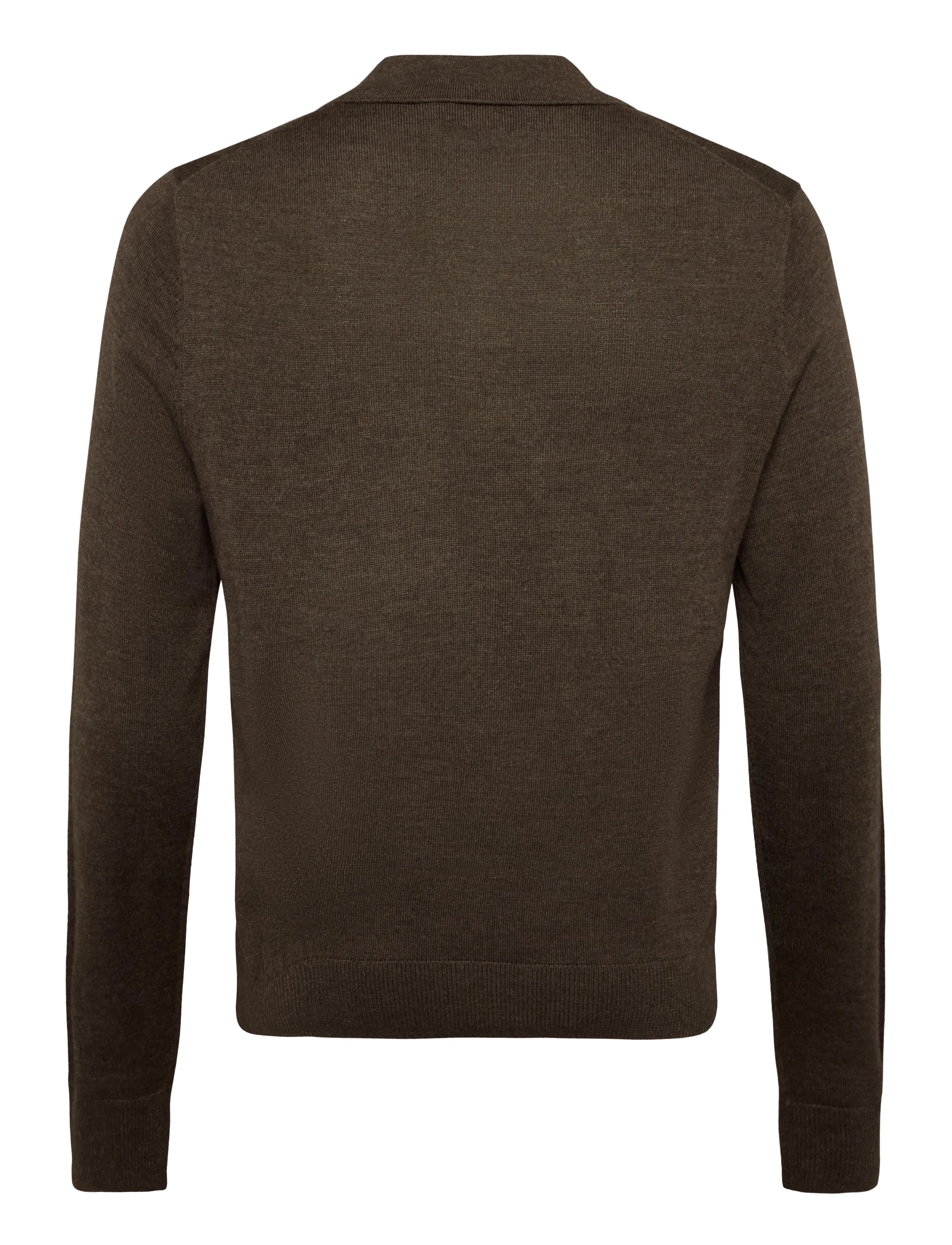 Morris - Merino Resort Polo - pikkade varrukatega kootud polod - brown - 2