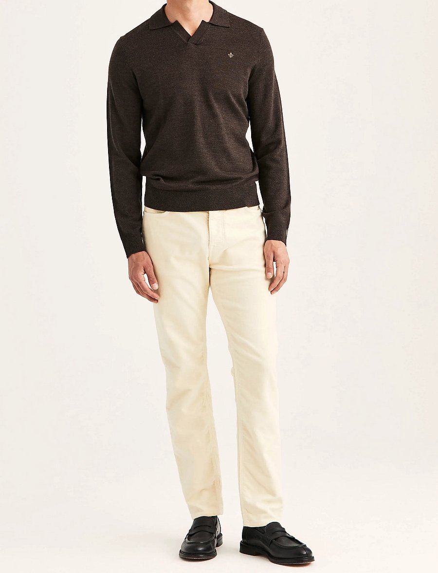 Morris - Merino Resort Polo - pikkade varrukatega kootud polod - brown - 3