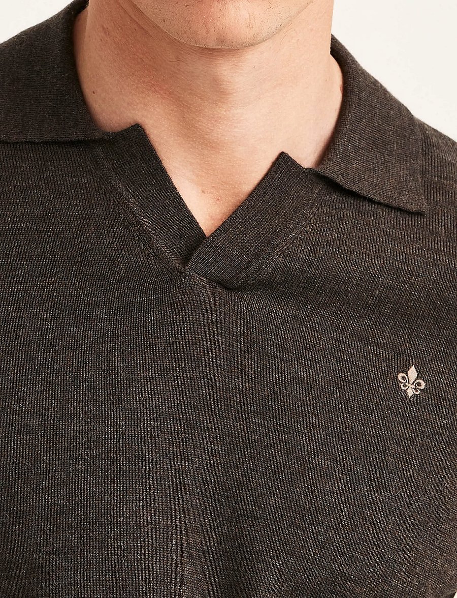 Morris - Merino Resort Polo - pikkade varrukatega kootud polod - brown - 5