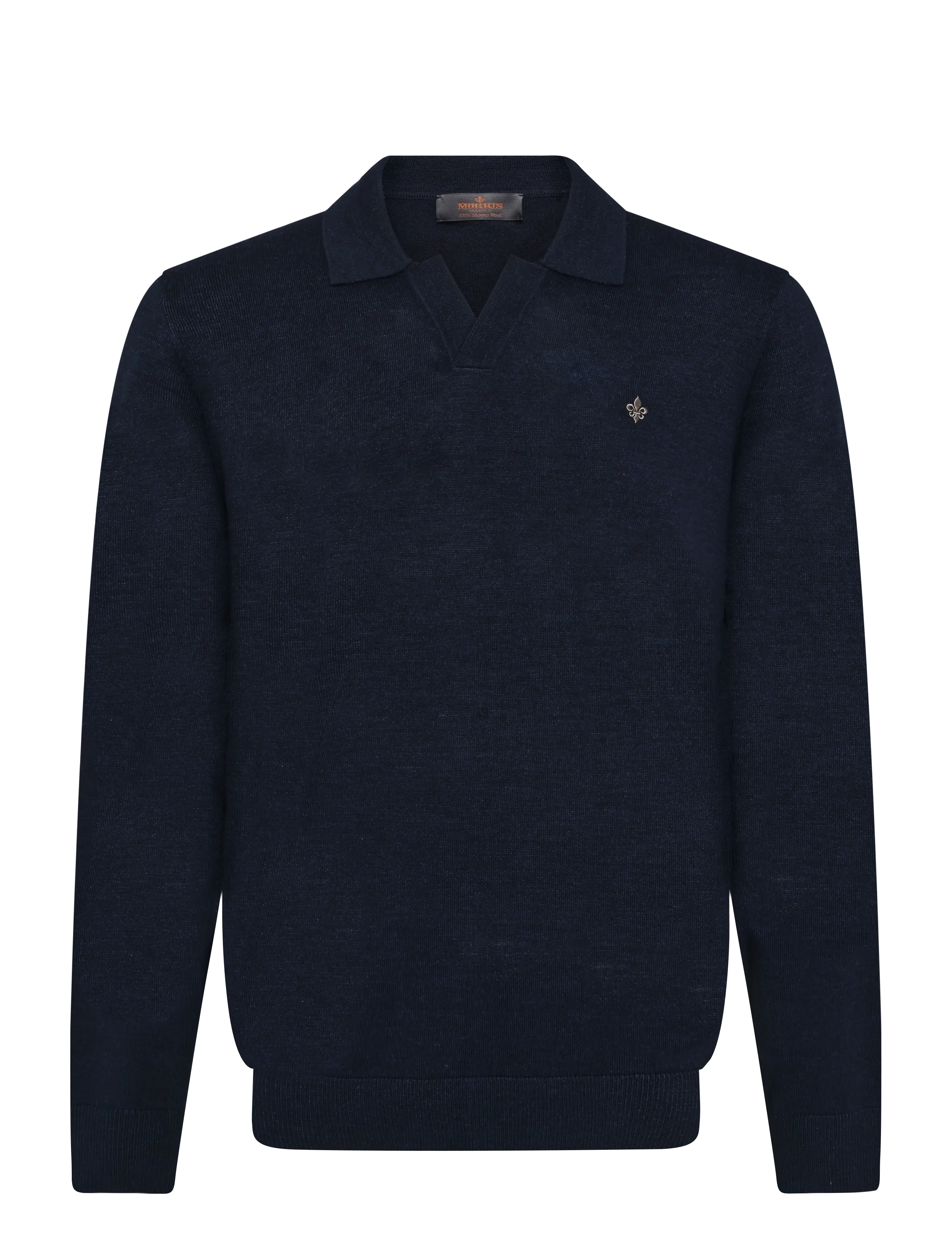Morris - Merino Resort Polo - pikkade varrukatega kootud polod - navy - 1