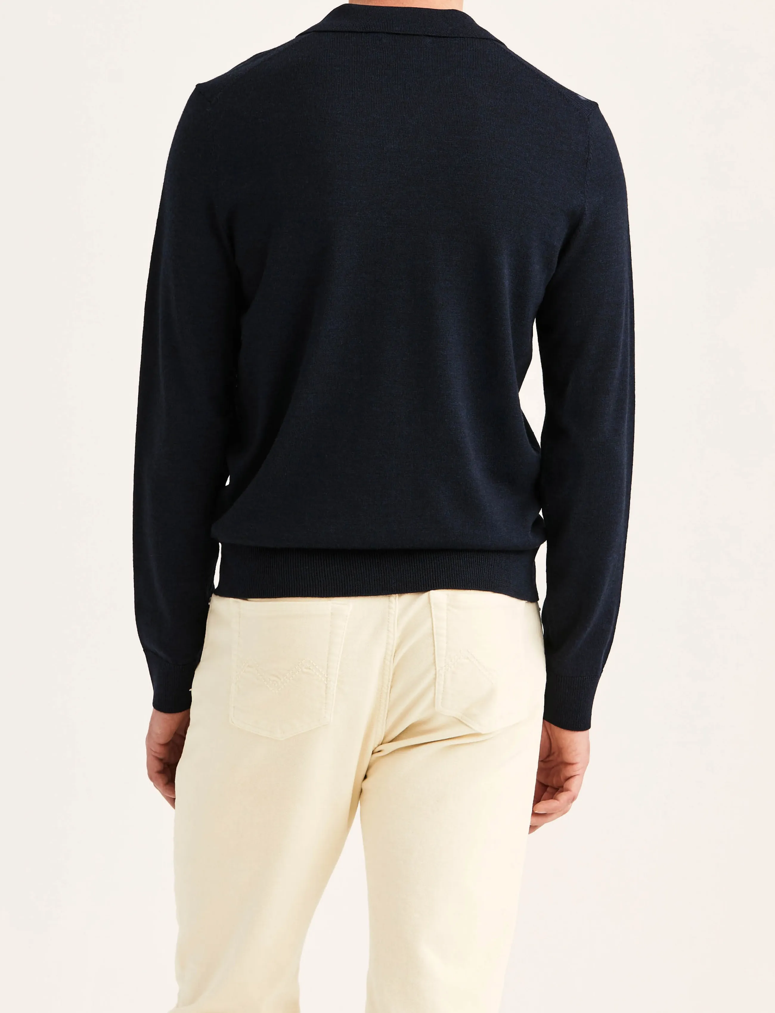 Morris - Merino Resort Polo - pikkade varrukatega kootud polod - navy - 4