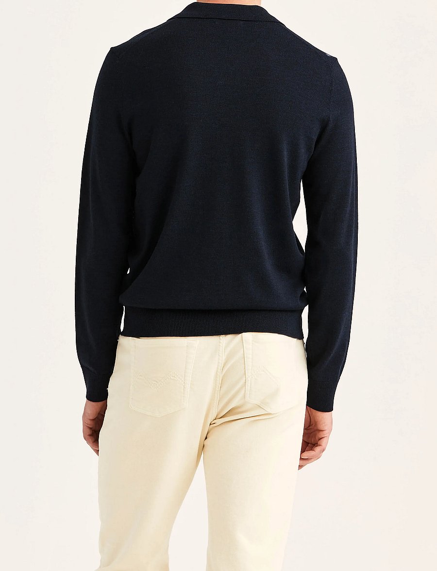 Morris - Merino Resort Polo - pikkade varrukatega kootud polod - navy - 4