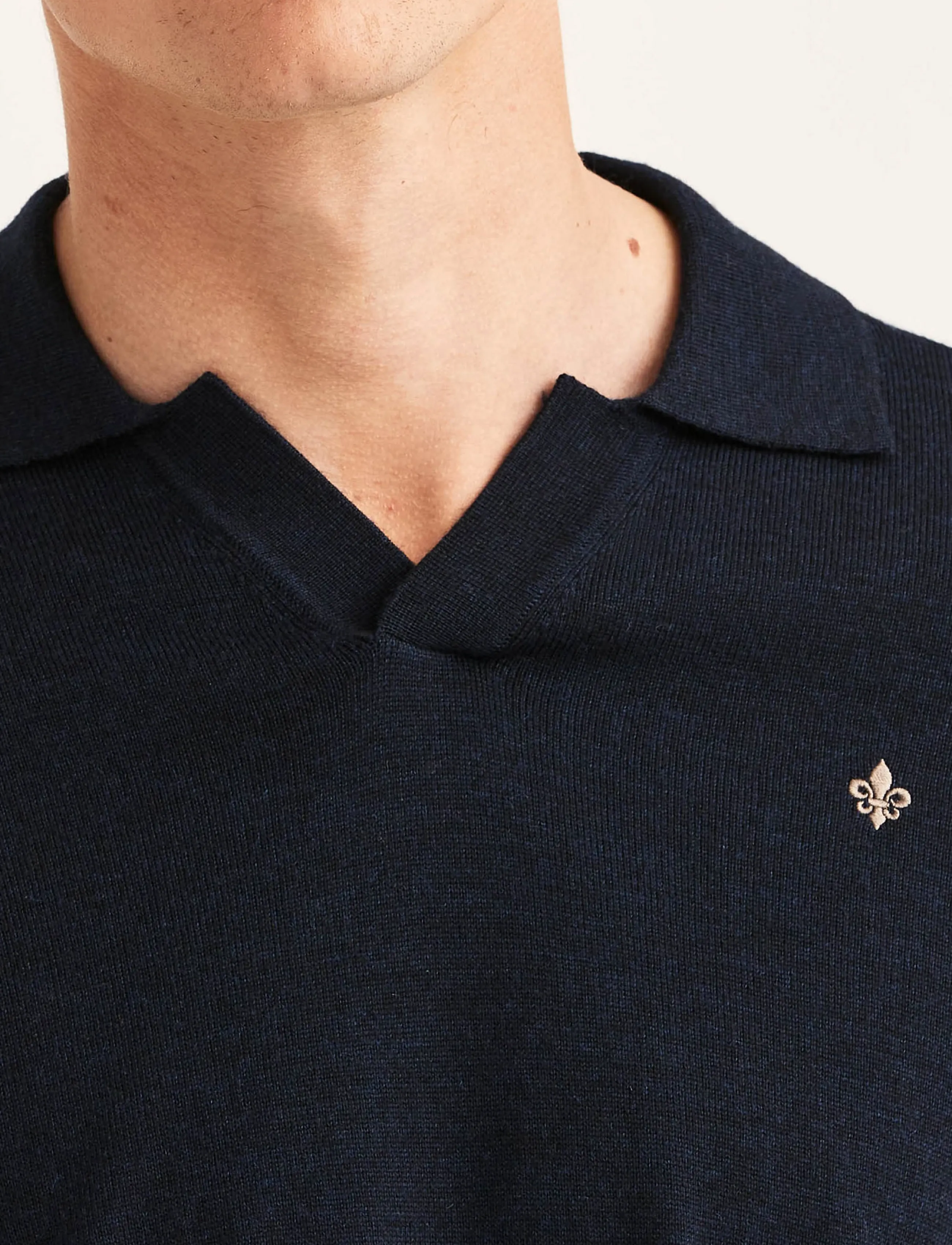 Morris - Merino Resort Polo - pikkade varrukatega kootud polod - navy - 5