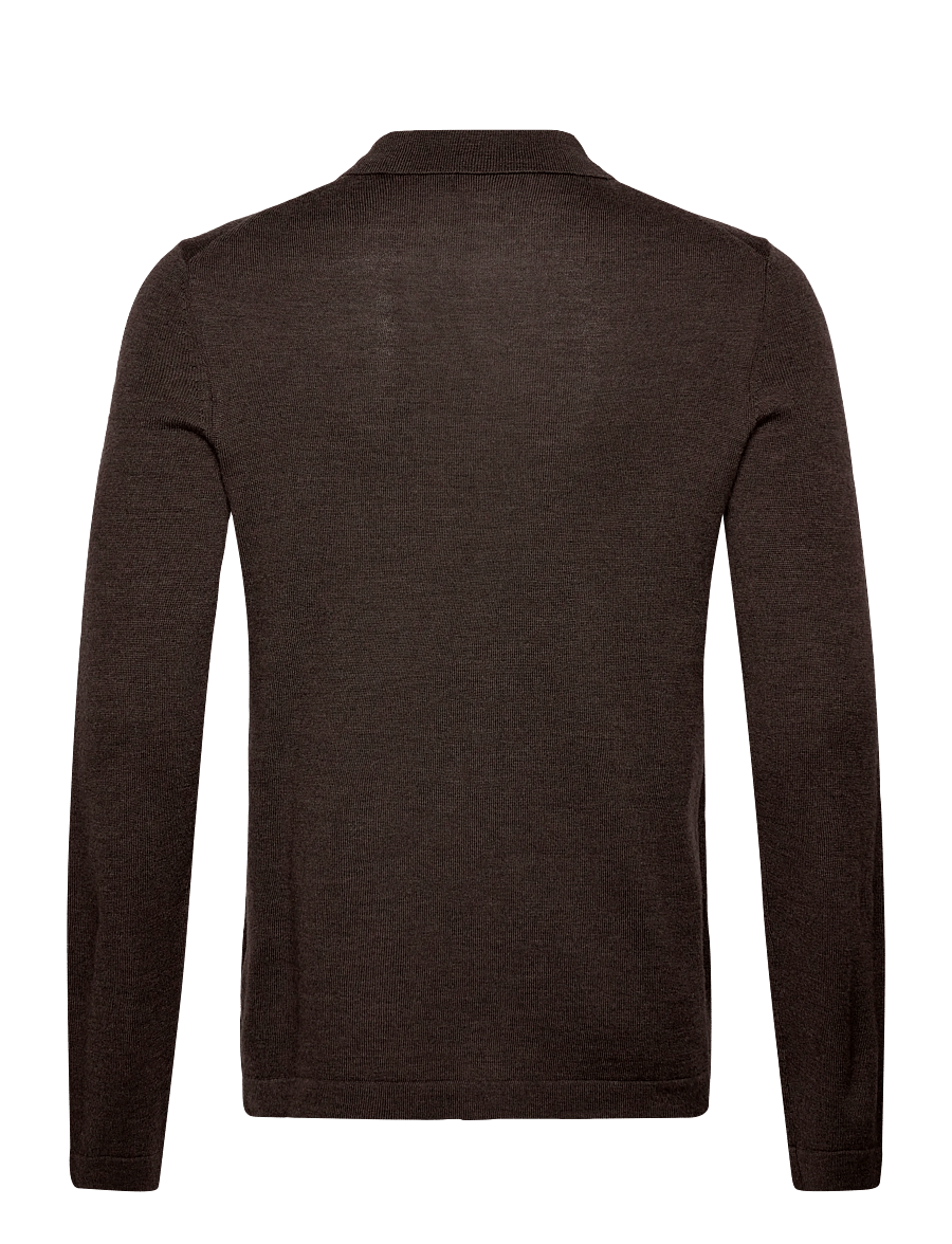 Morris - Merino Shirt Cardigan - koftor - brown - 2
