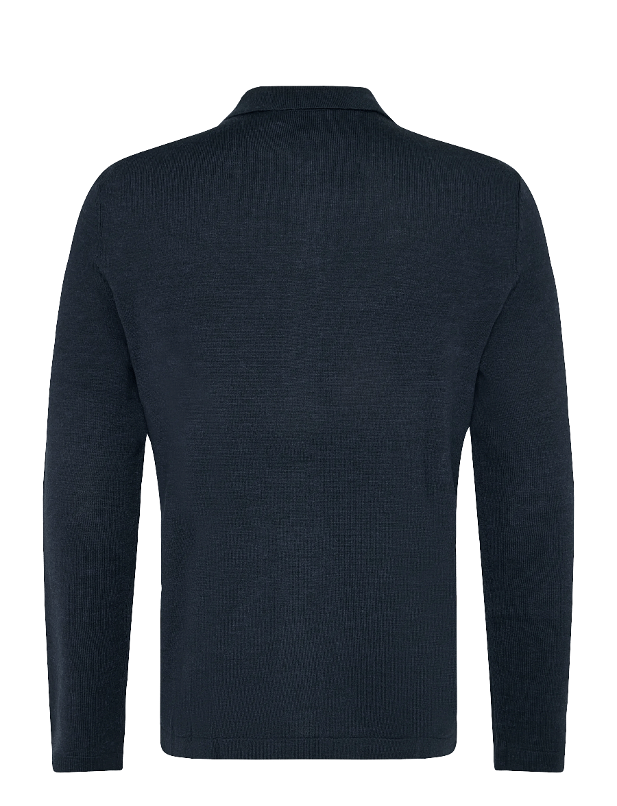 Morris - Merino Shirt Cardigan - cardigans - navy - 2