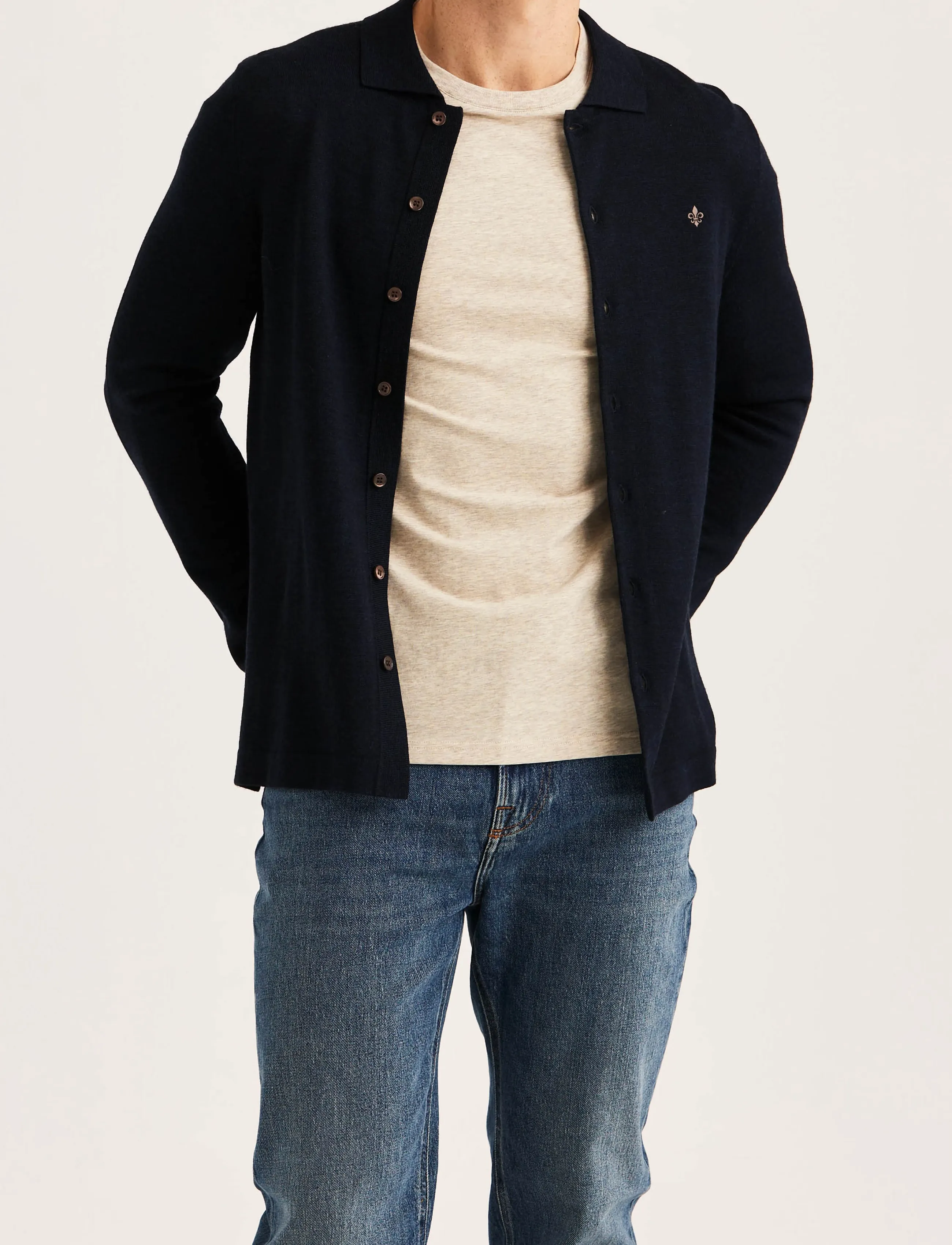 Morris Merino Shirt Cardigan - Shop efter anledning - NAVY / navy