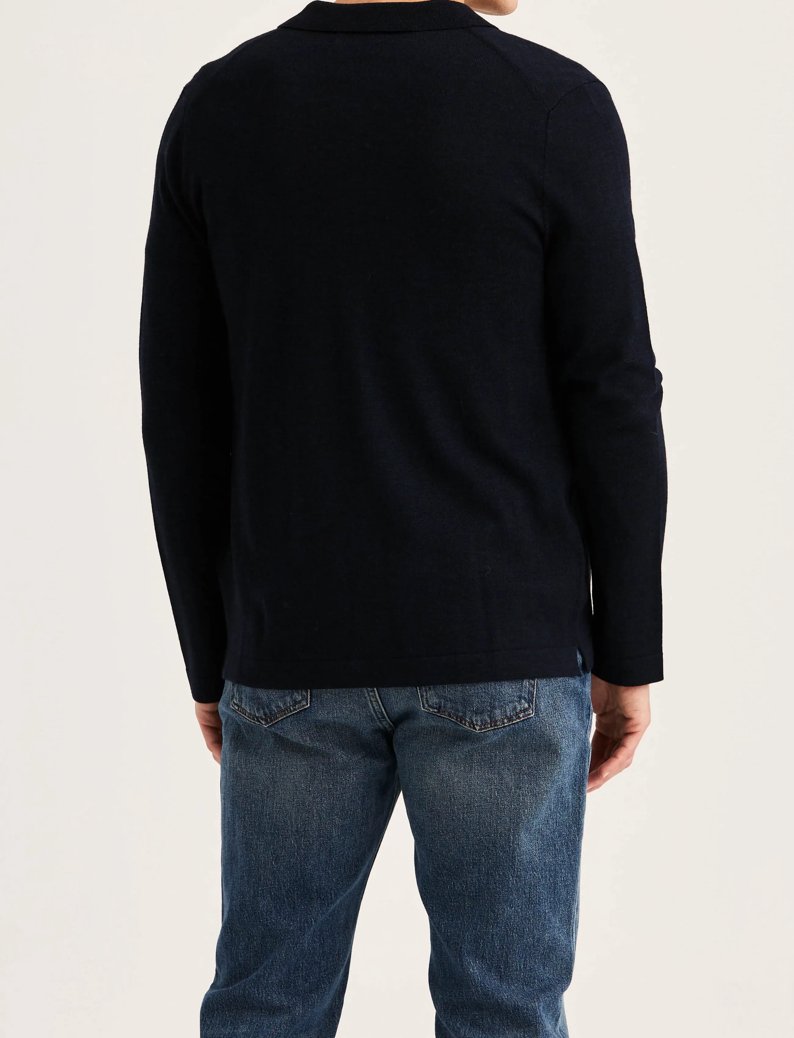 Morris - Merino Shirt Cardigan - cardigans - navy - 4