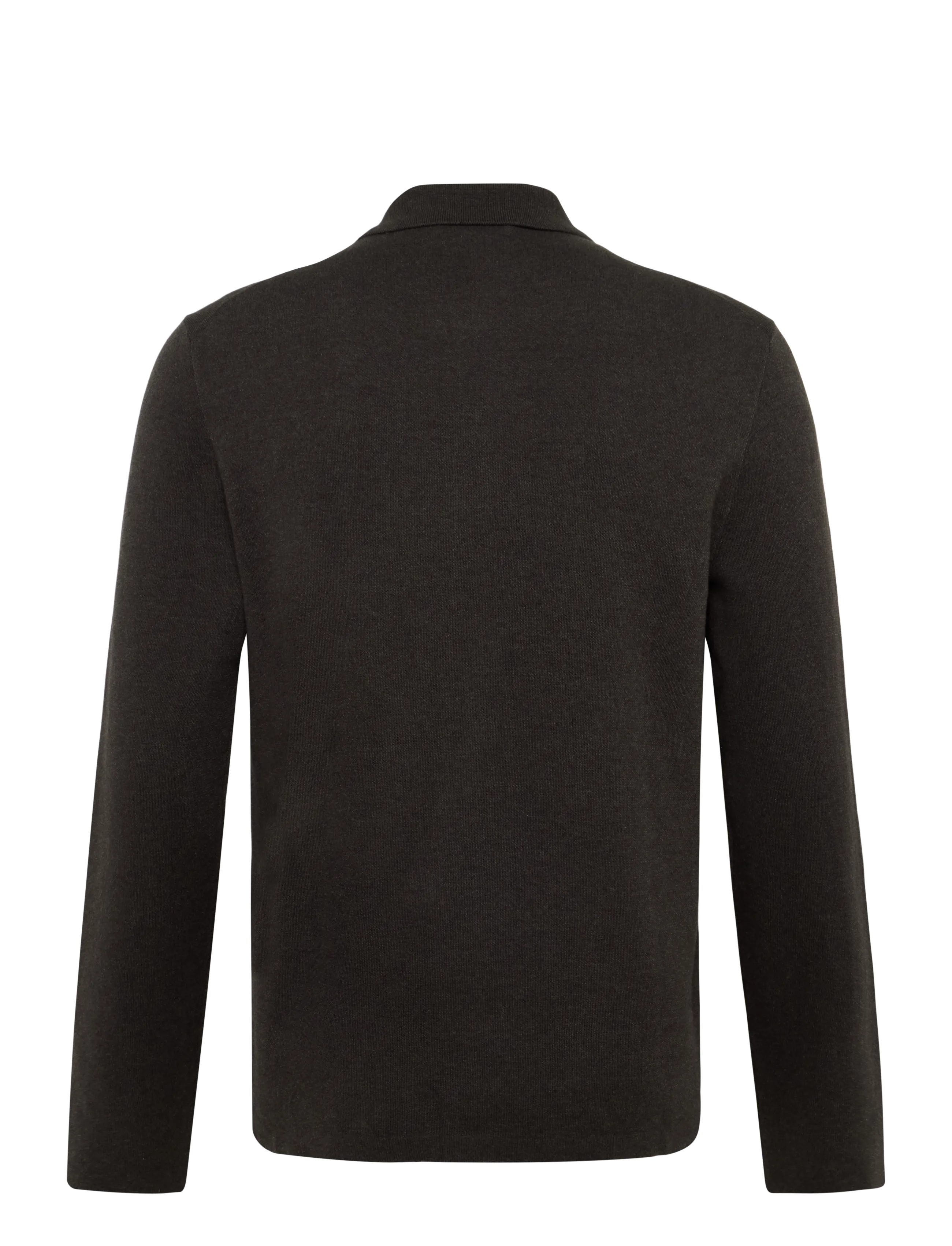 Morris - Dudley Knitted Overshirt - langärmelige strick-polohemden - brown - 2
