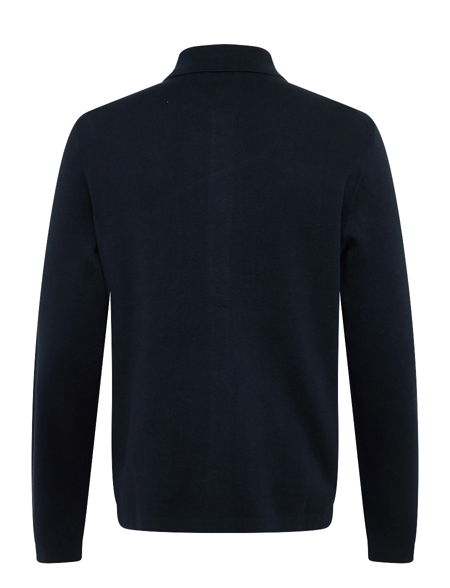 Morris - Dudley Knitted Overshirt - långärmade stickade pikétröjor - old blue - 2