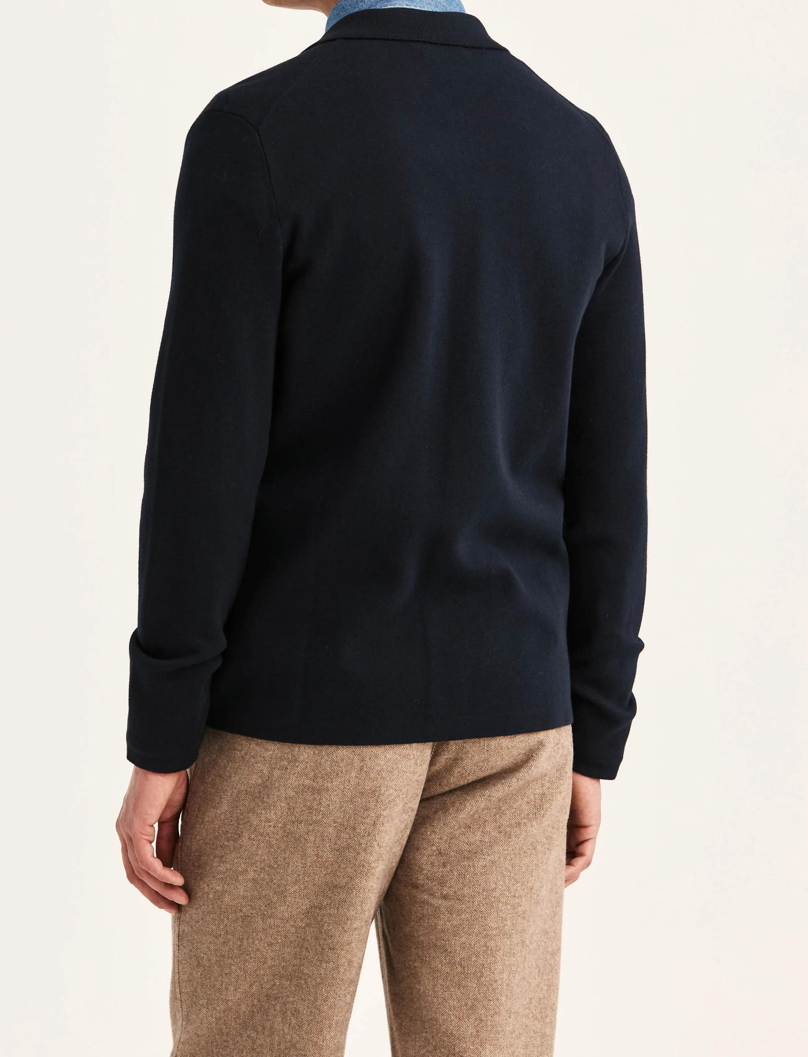 Morris - Dudley Knitted Overshirt - old blue - 4