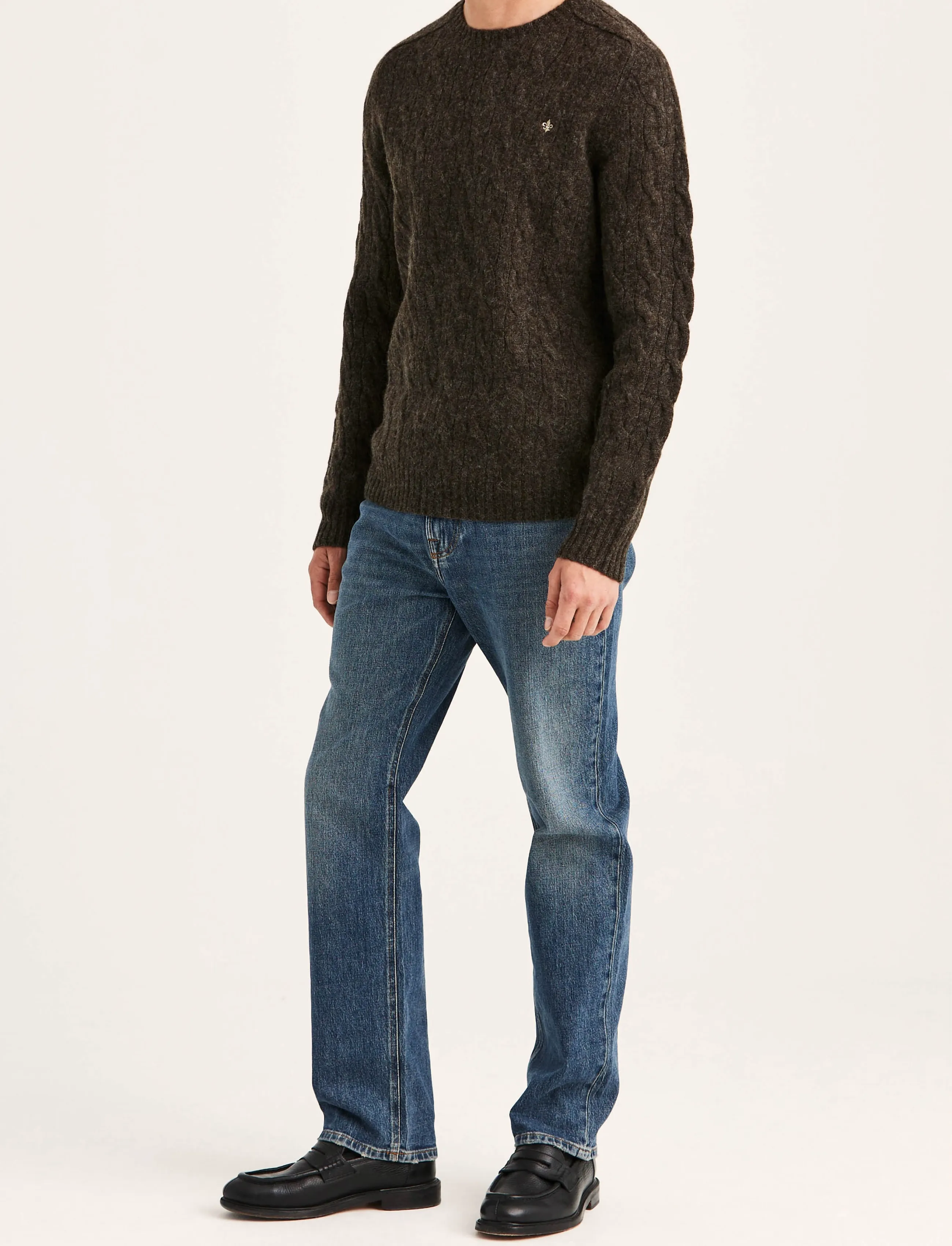 Morris - Archard Cable Sweater - Ümara kaelusega - brown - 3