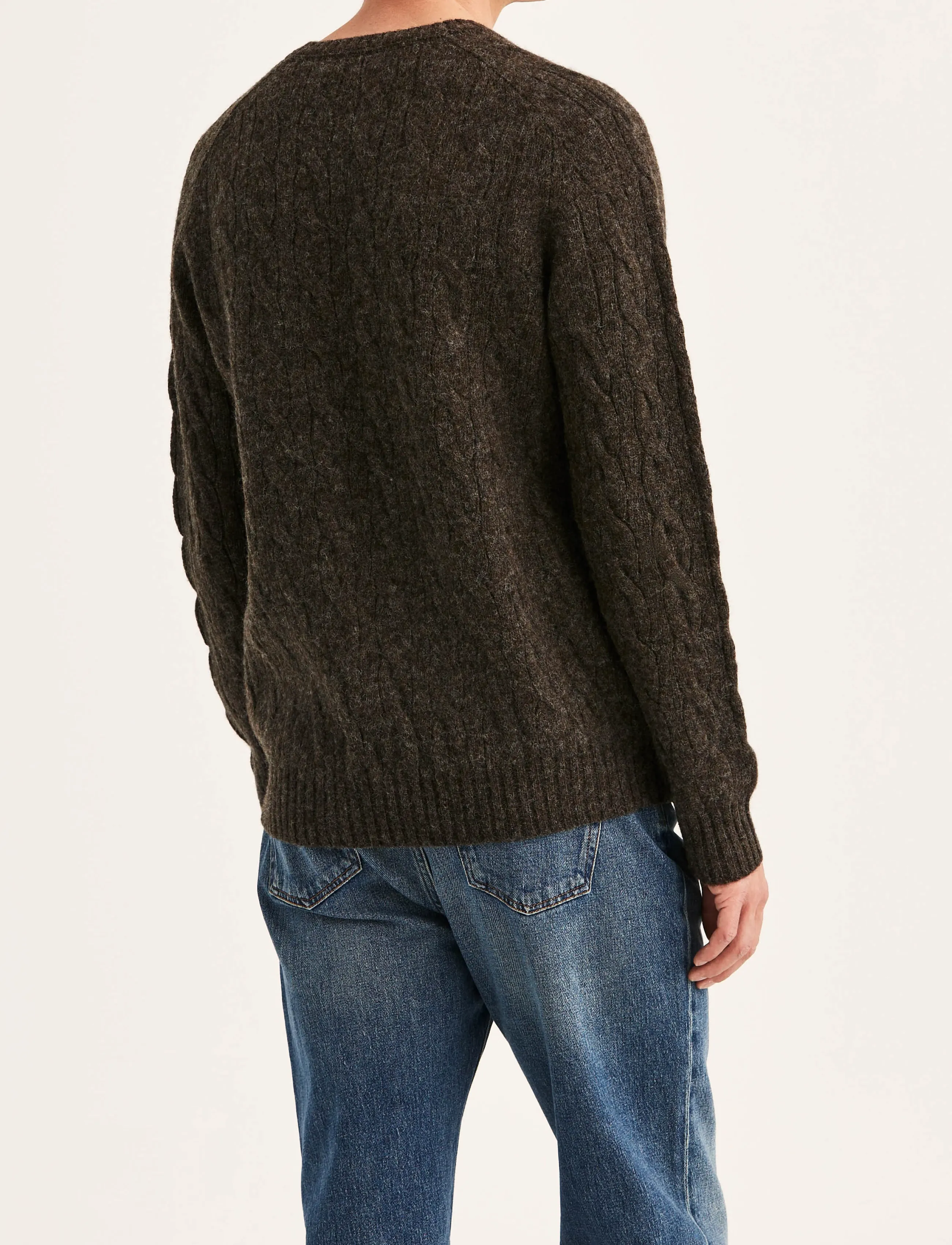 Morris - Archard Cable Sweater - Ümara kaelusega - brown - 4