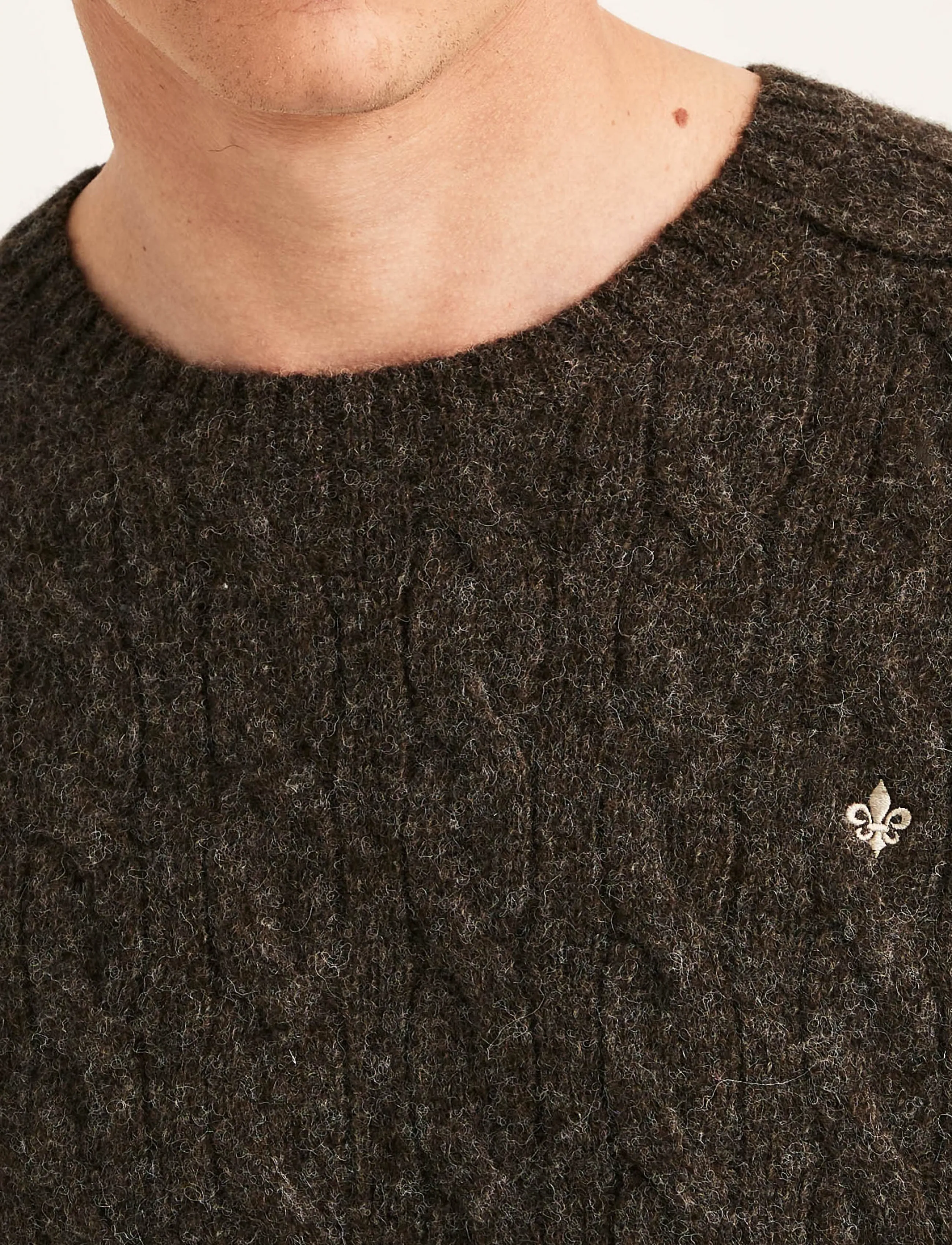 Morris - Archard Cable Sweater - Ümara kaelusega - brown - 5