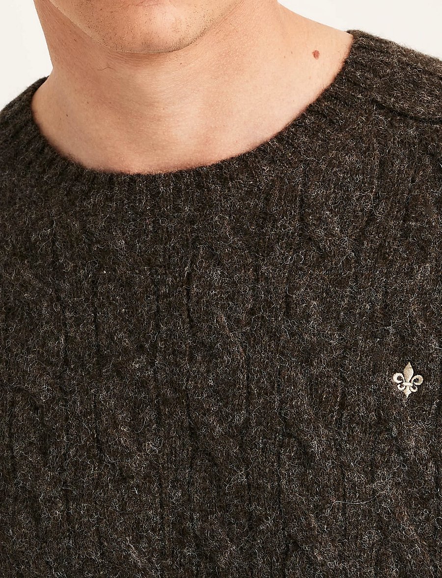 Morris - Archard Cable Sweater - Ümara kaelusega - brown - 5