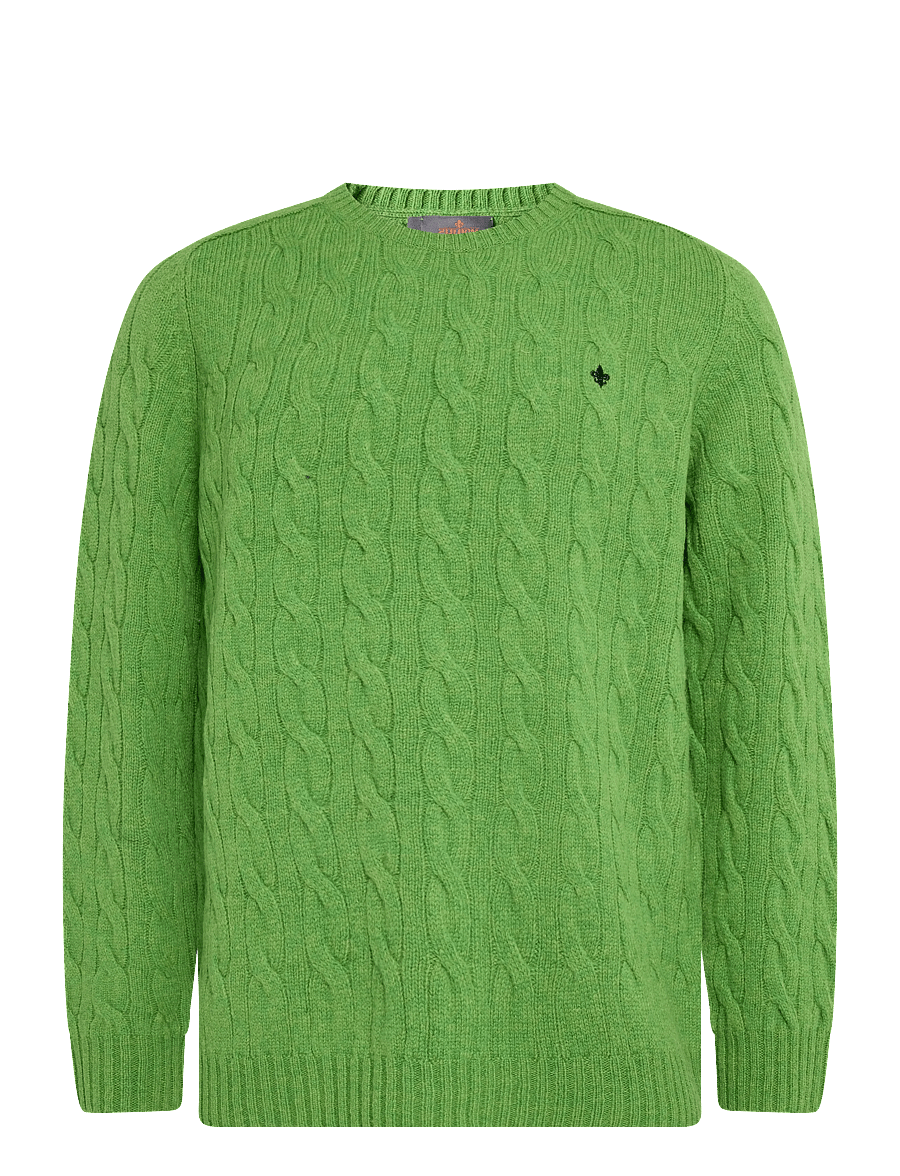Morris - Archard Cable Sweater - Ümara kaelusega - green - 0