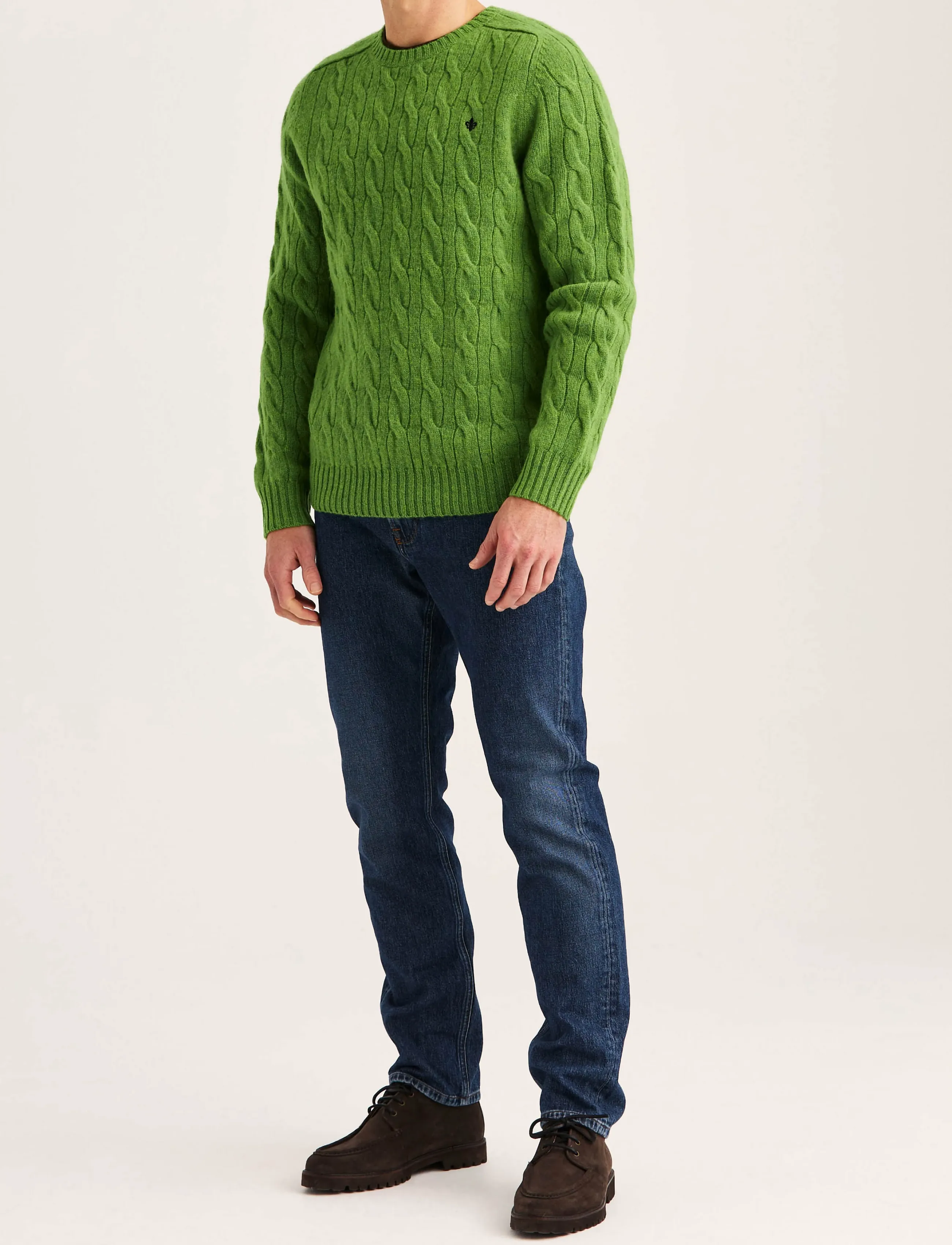 Morris - Archard Cable Sweater - Ümara kaelusega - green - 3