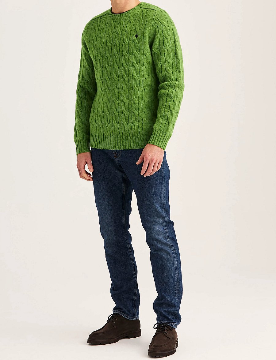 Morris - Archard Cable Sweater - Ümara kaelusega - green - 3