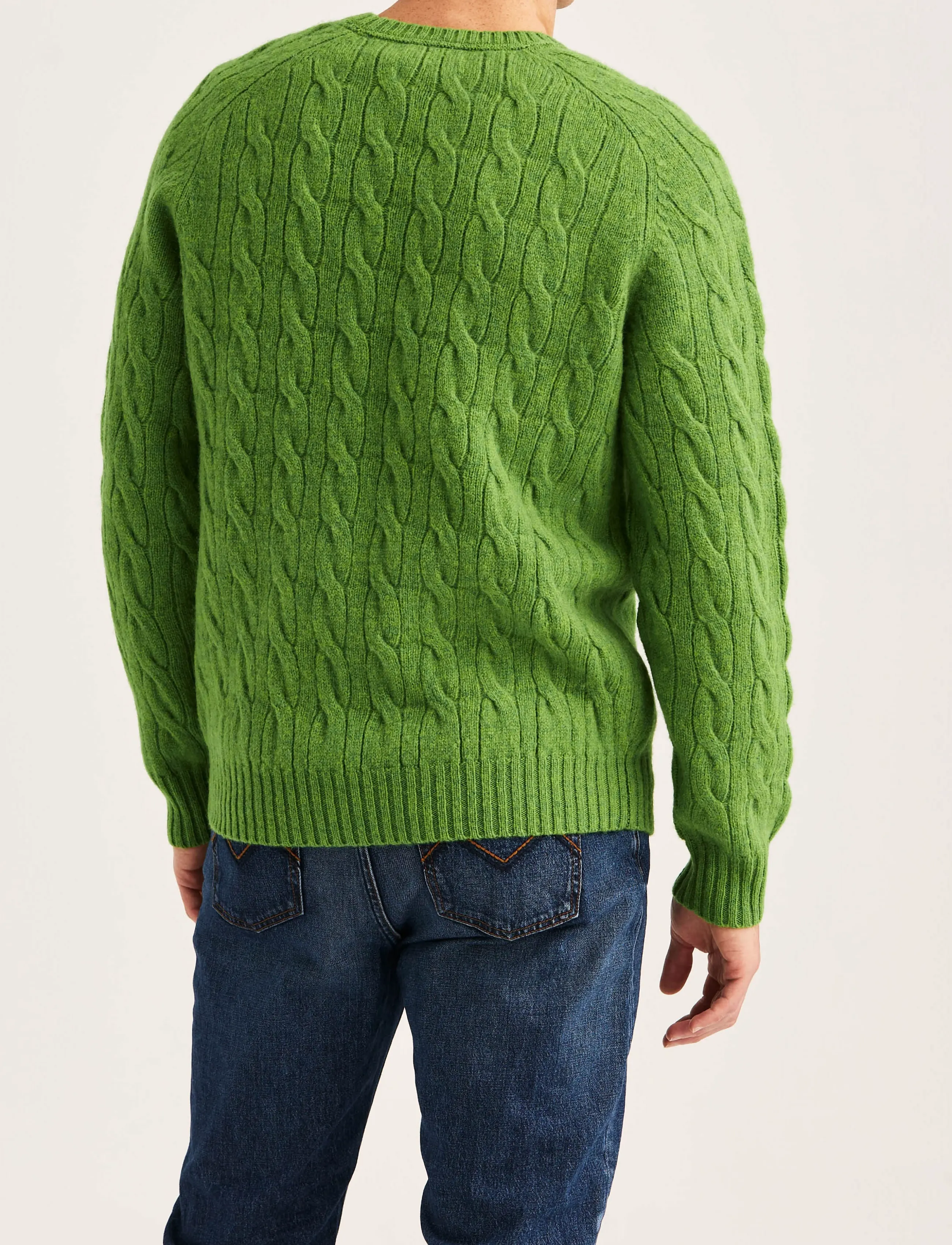 Morris - Archard Cable Sweater - Ümara kaelusega - green - 4