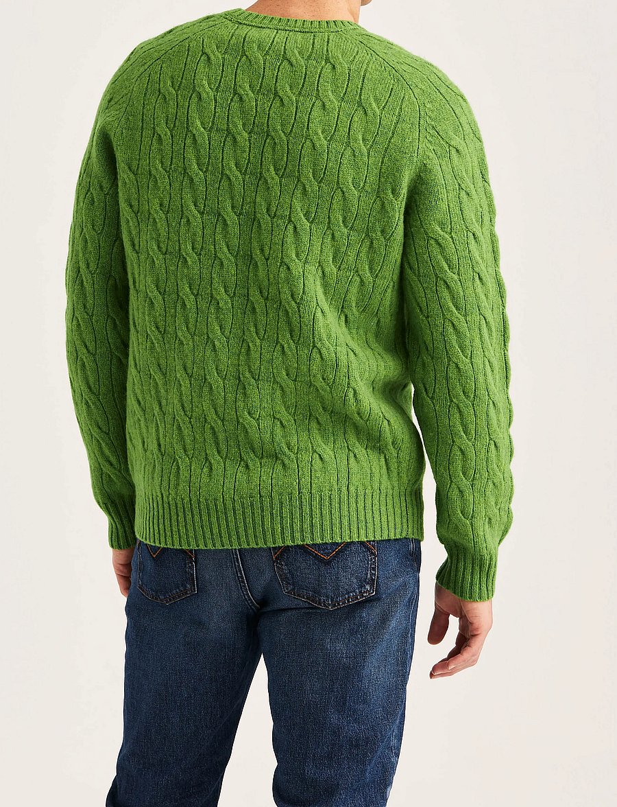Morris - Archard Cable Sweater - Ümara kaelusega - green - 4