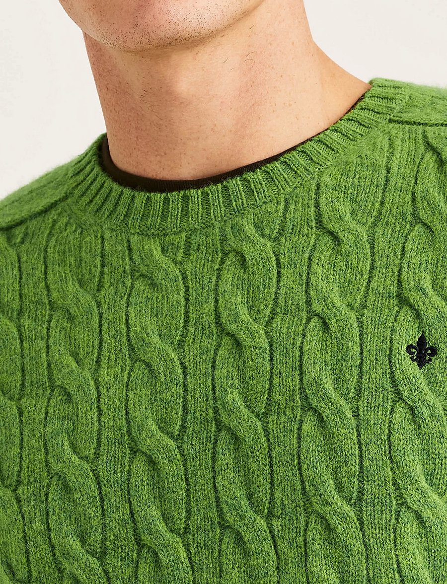 Morris - Archard Cable Sweater - Ümara kaelusega - green - 5