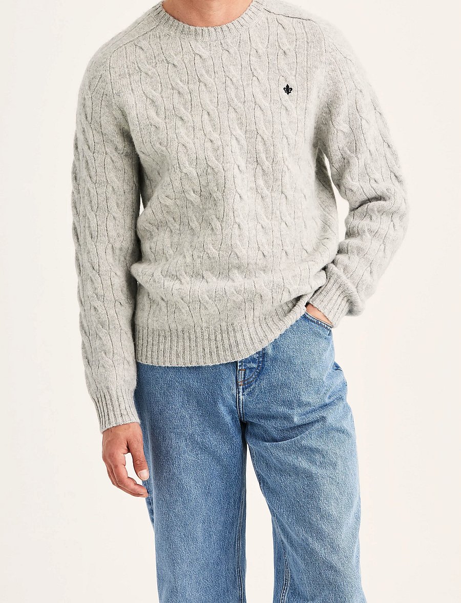 Morris - Archard Cable Sweater - rundhals - grey - 0