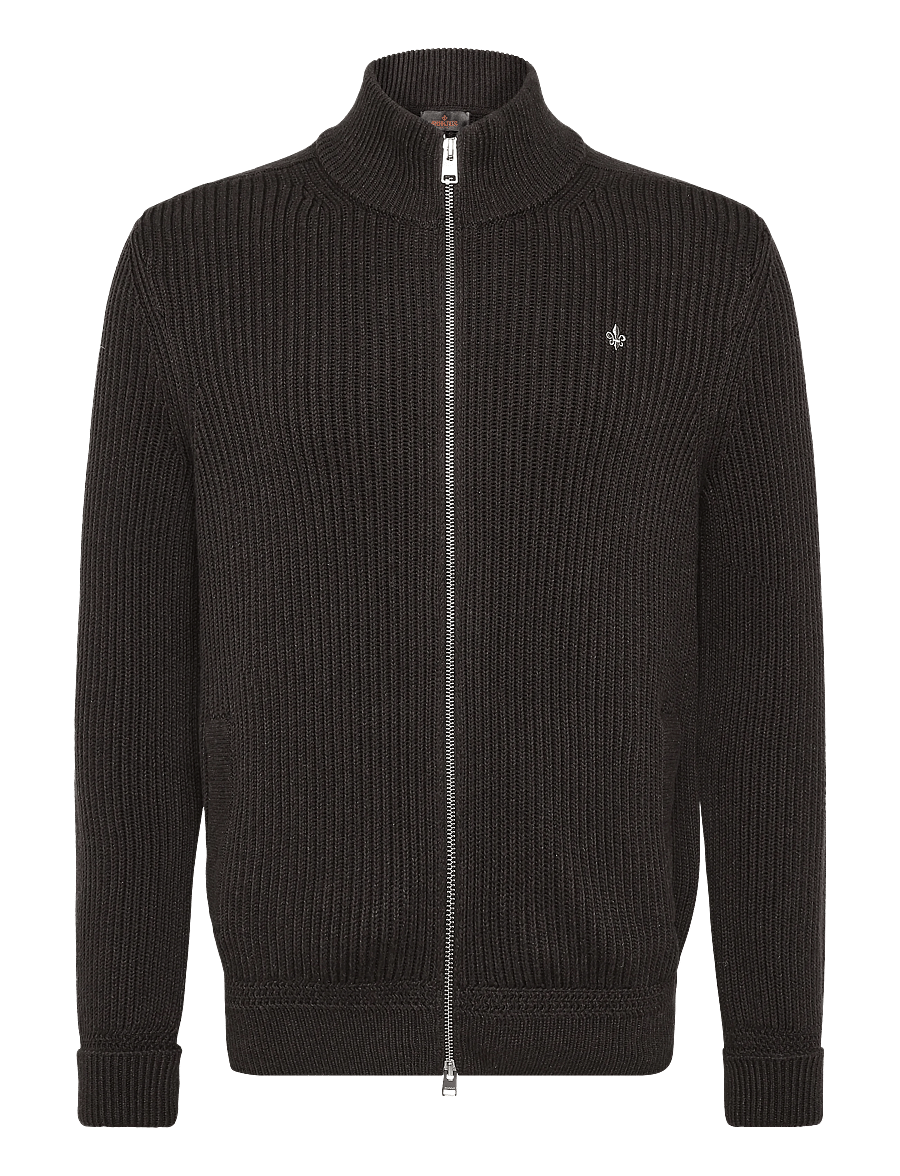 Morris - Duncan Zip Cardigan - strickjacken - brown - 1