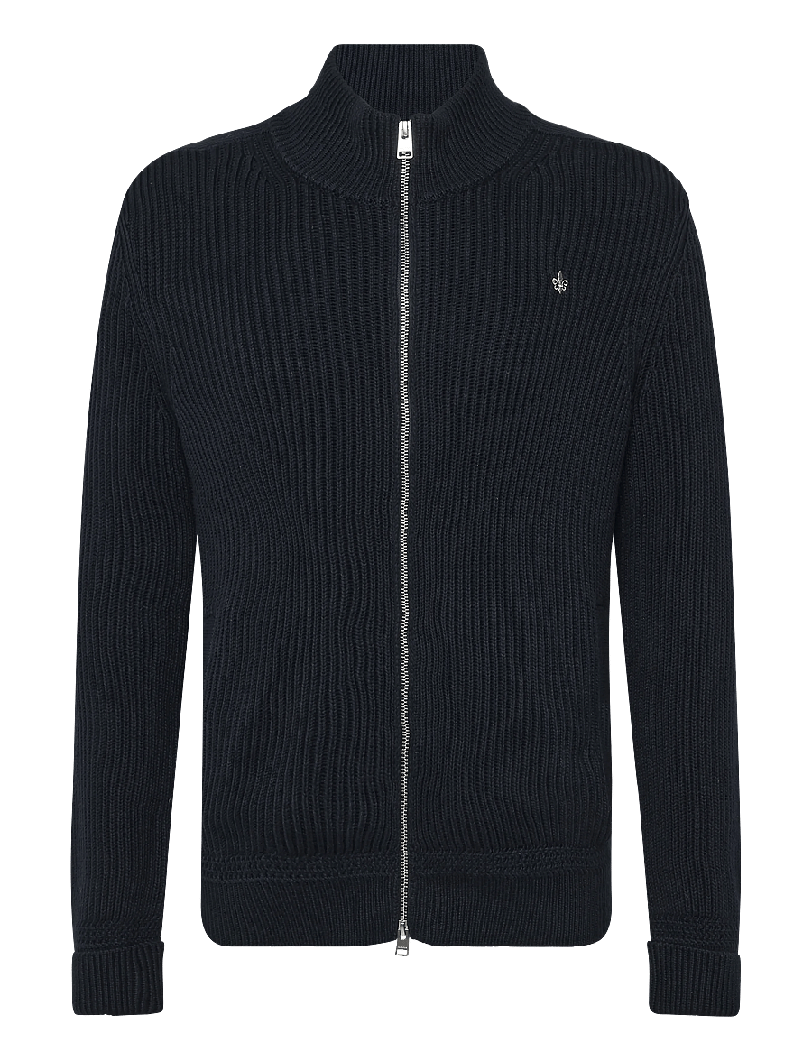 Morris - Duncan Zip Cardigan - strickjacken - old blue - 1