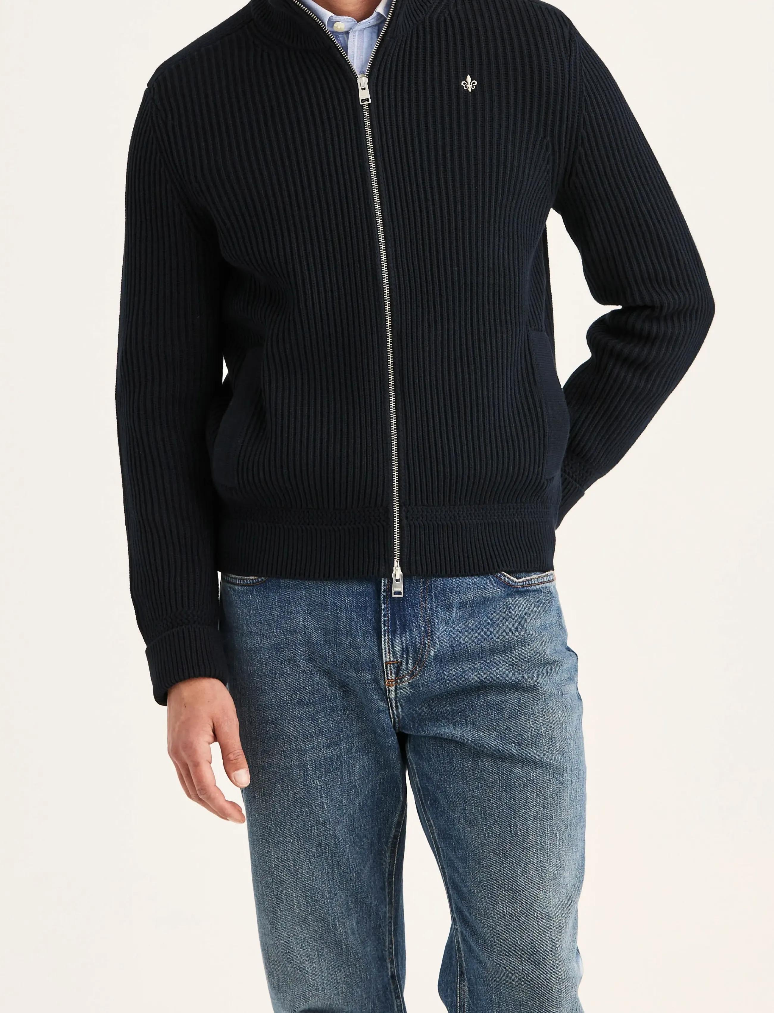 Morris Duncan Zip Cardigan - Inspiration - OLD BLUE / navy