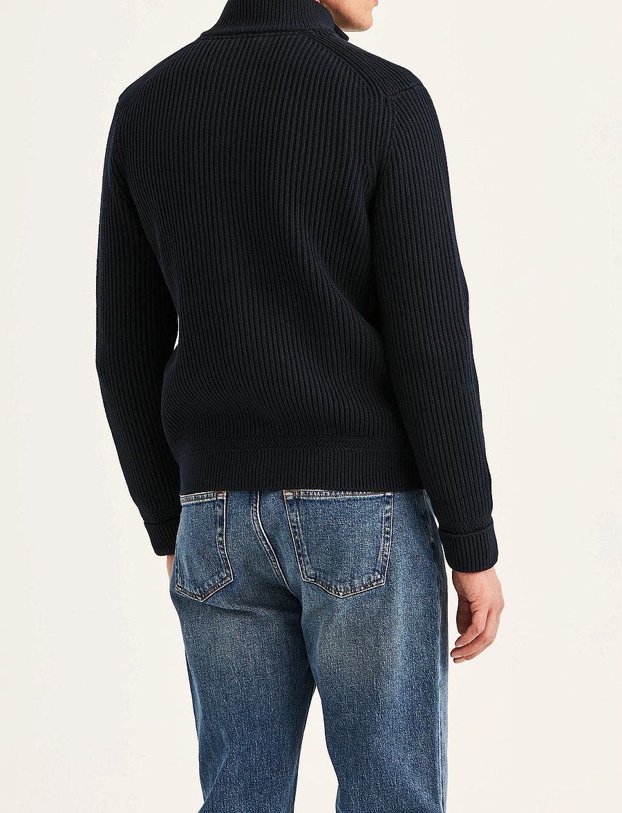 Morris - Duncan Zip Cardigan - strickjacken - old blue - 4