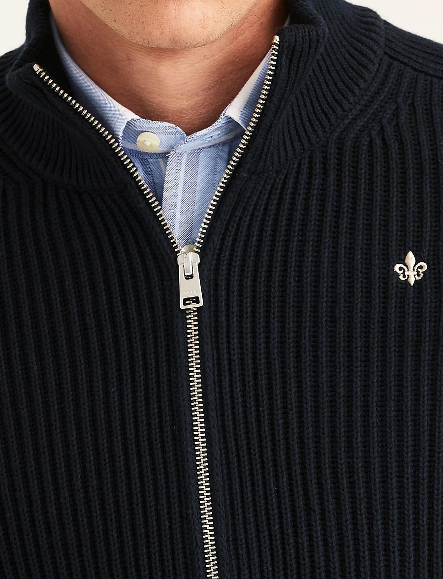 Morris - Duncan Zip Cardigan - strickjacken - old blue - 5