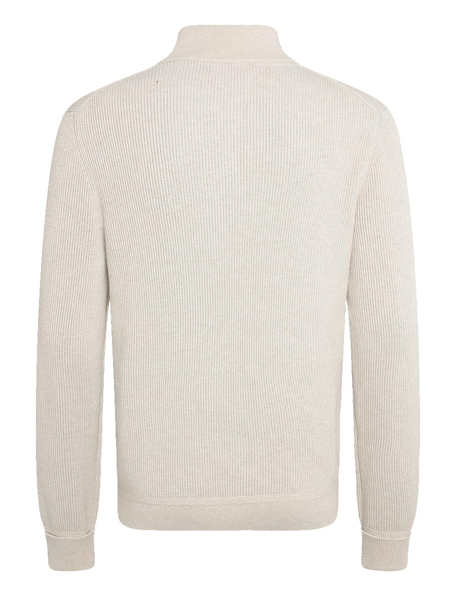 Morris - Niall Half Button Sweater - langärmelige strick-polohemden - khaki - 2