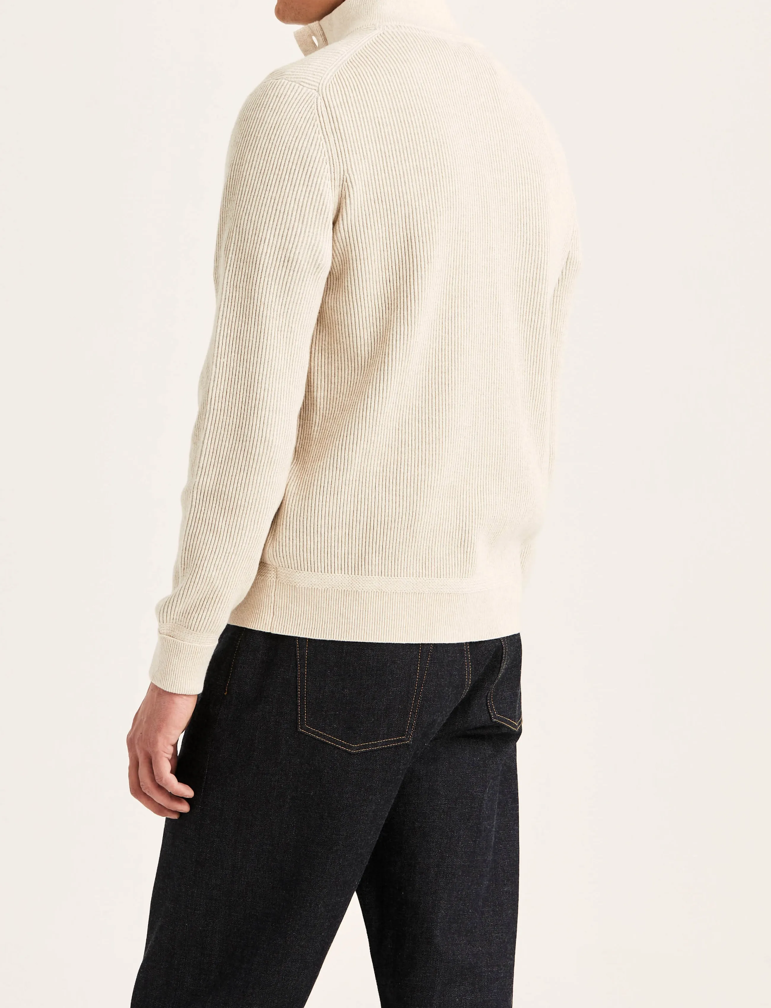 Morris - Niall Half Button Sweater - khaki - 4