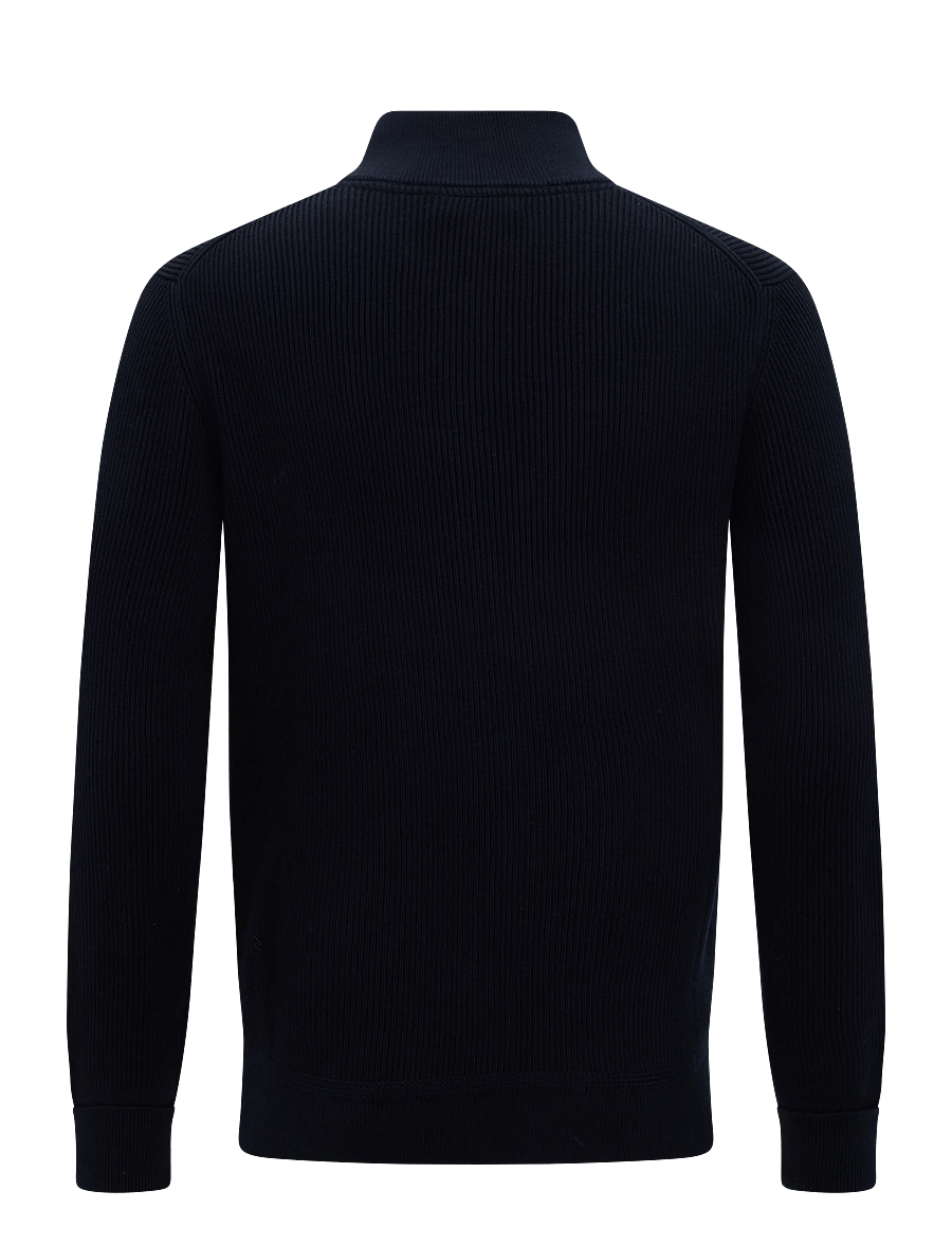 Morris - Niall Half Button Sweater - poloer i strik med lange ærmer - old blue - 2