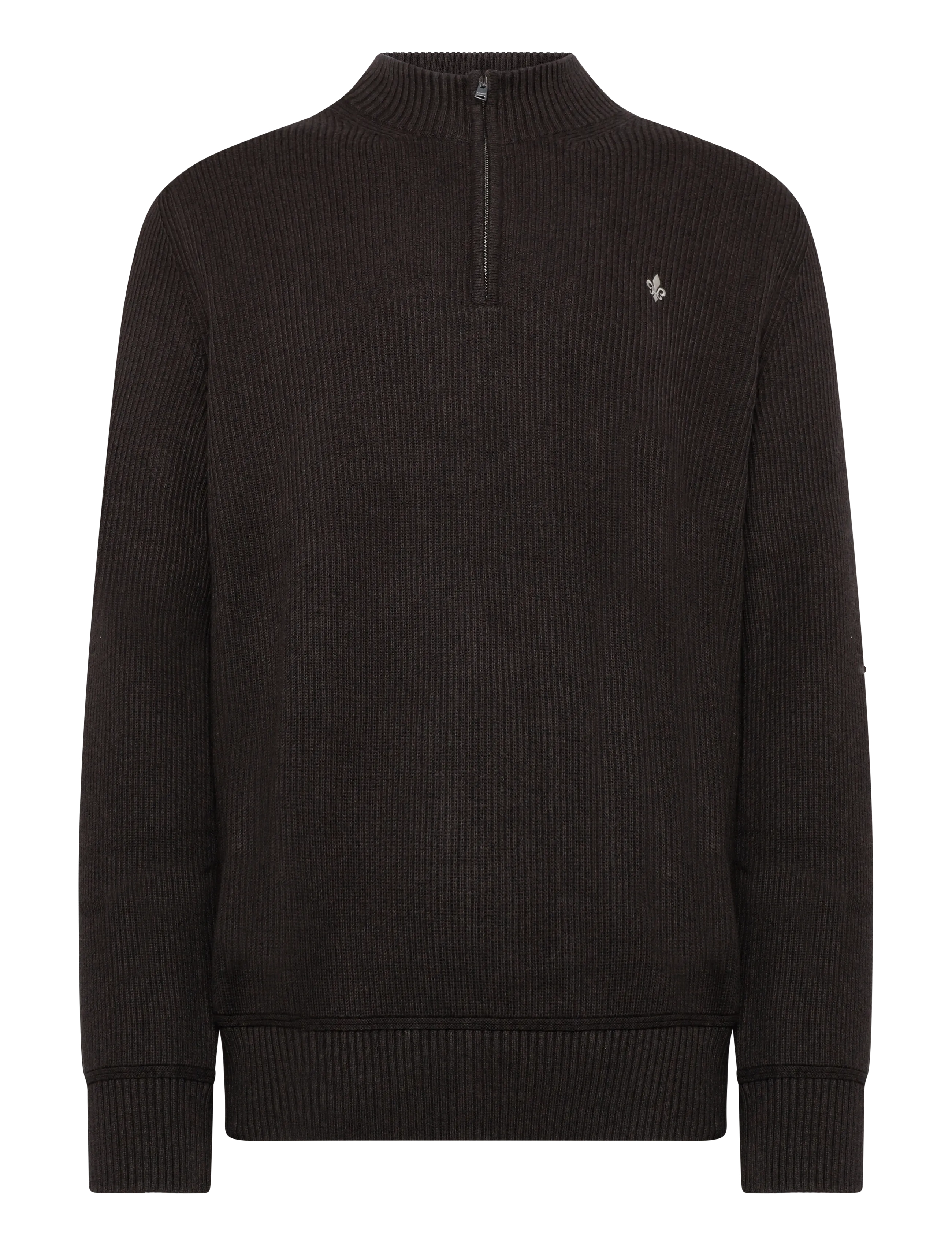 Morris Colin Half Zip - Halfzip strik - BROWN / brown