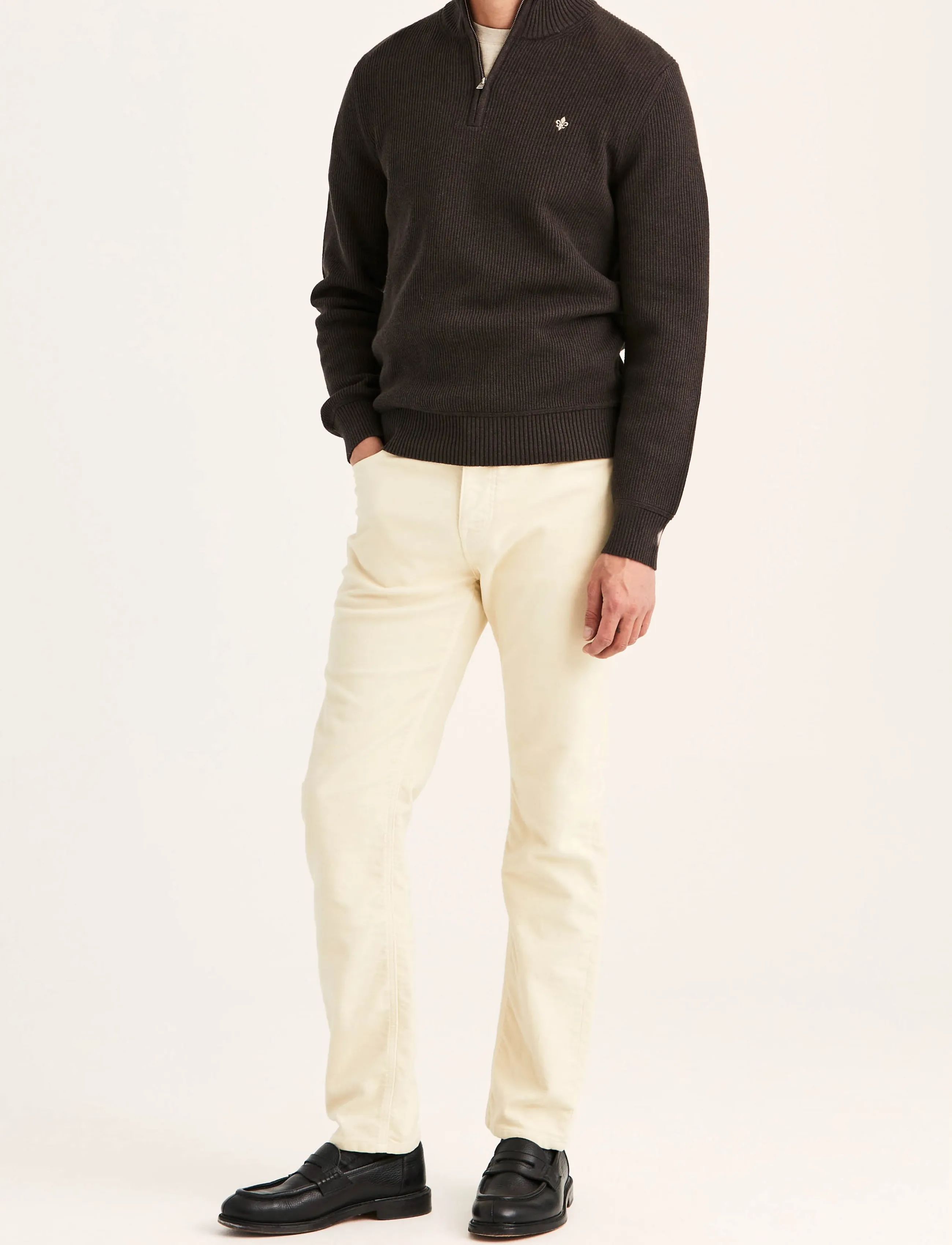 Morris - Colin Half Zip - halfzip strik - brown - 3