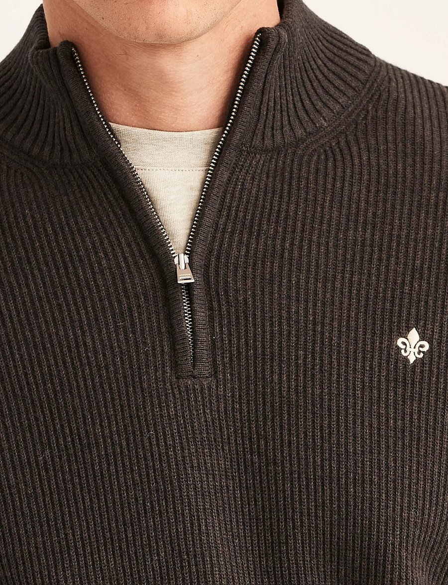 Morris - Colin Half Zip - halfzip strik - brown - 5