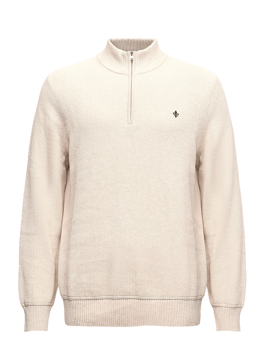 Morris - Colin Half Zip - pullover mit halbem reißverschluss - khaki - 1