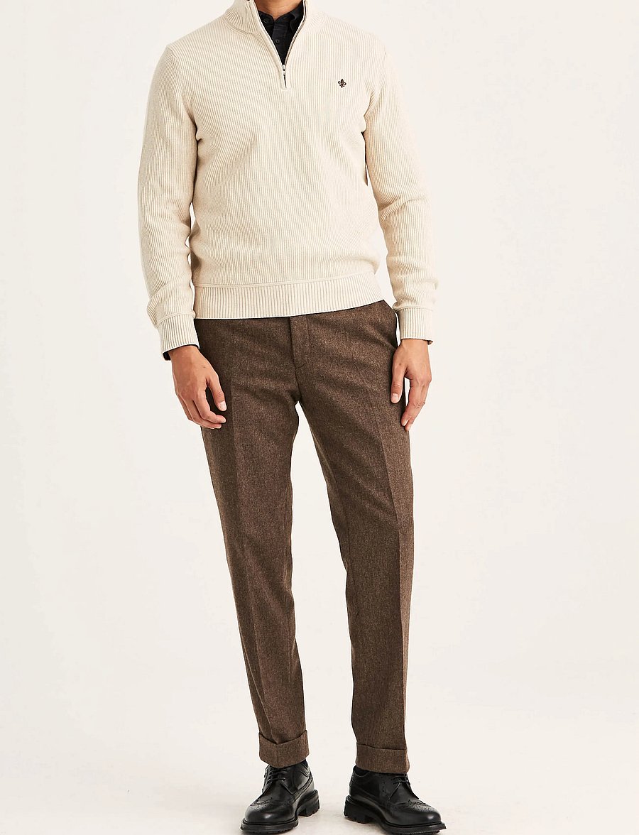 Morris - Colin Half Zip - pullover mit halbem reißverschluss - khaki - 3