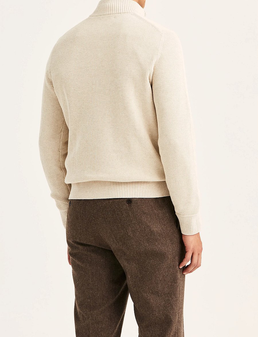 Morris - Colin Half Zip - pullover mit halbem reißverschluss - khaki - 4