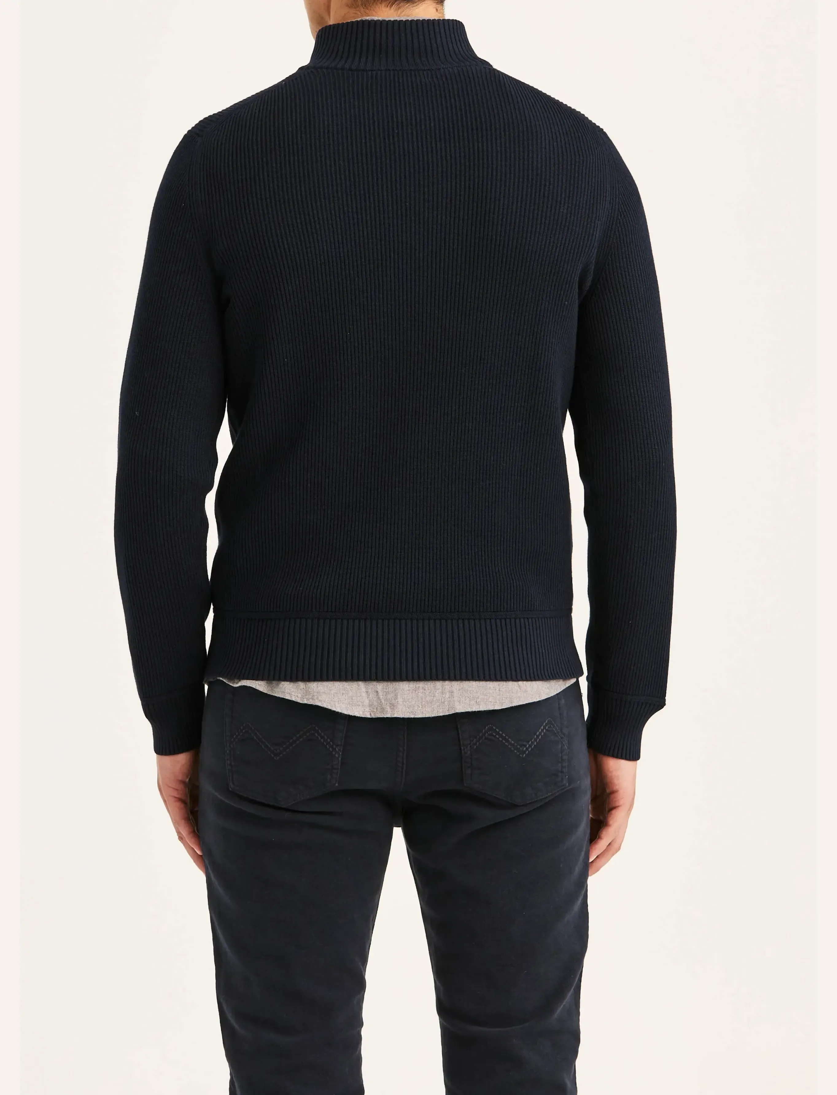 Morris - Colin Half Zip - half zip jumpers - old blue - 4