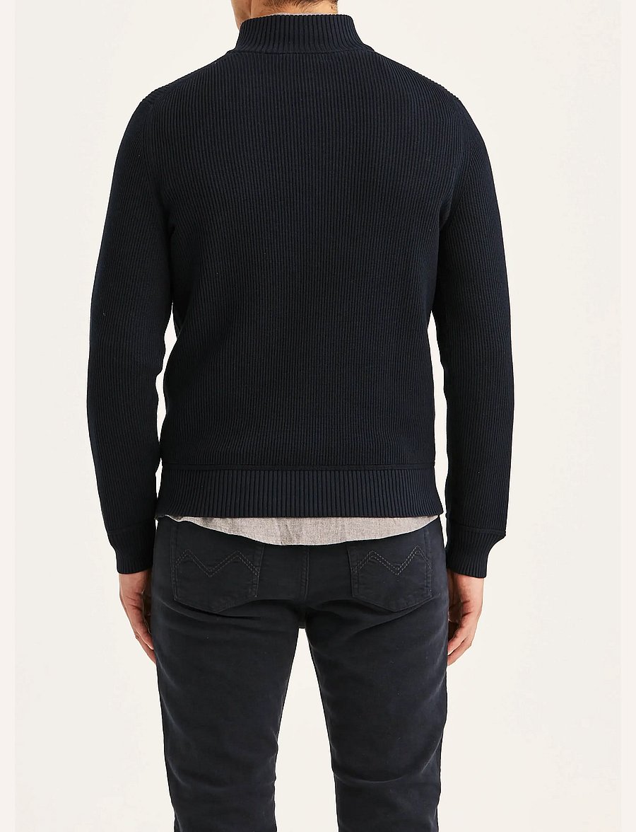 Morris - Colin Half Zip - half zip jumpers - old blue - 4