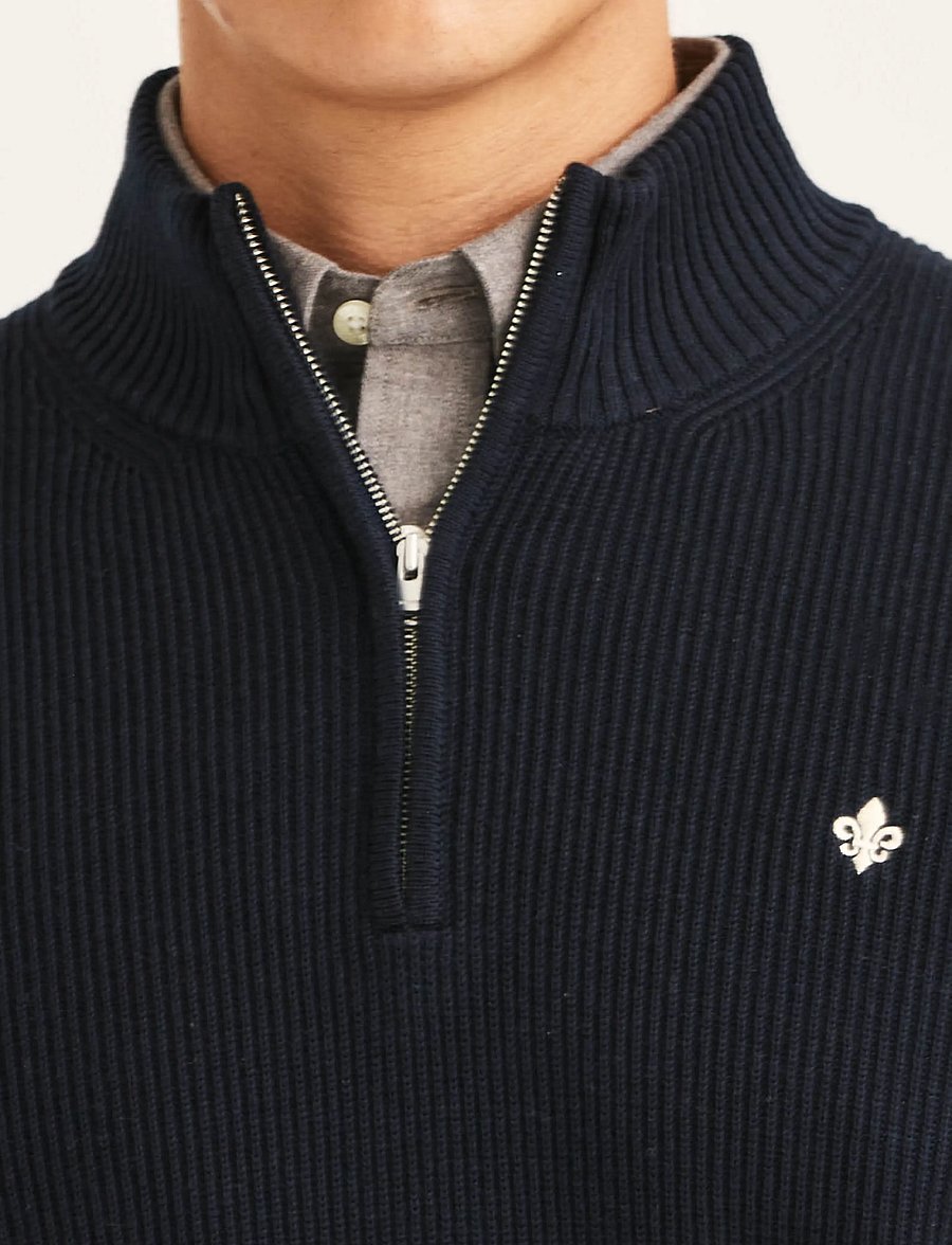 Morris - Colin Half Zip - half zip jumpers - old blue - 5