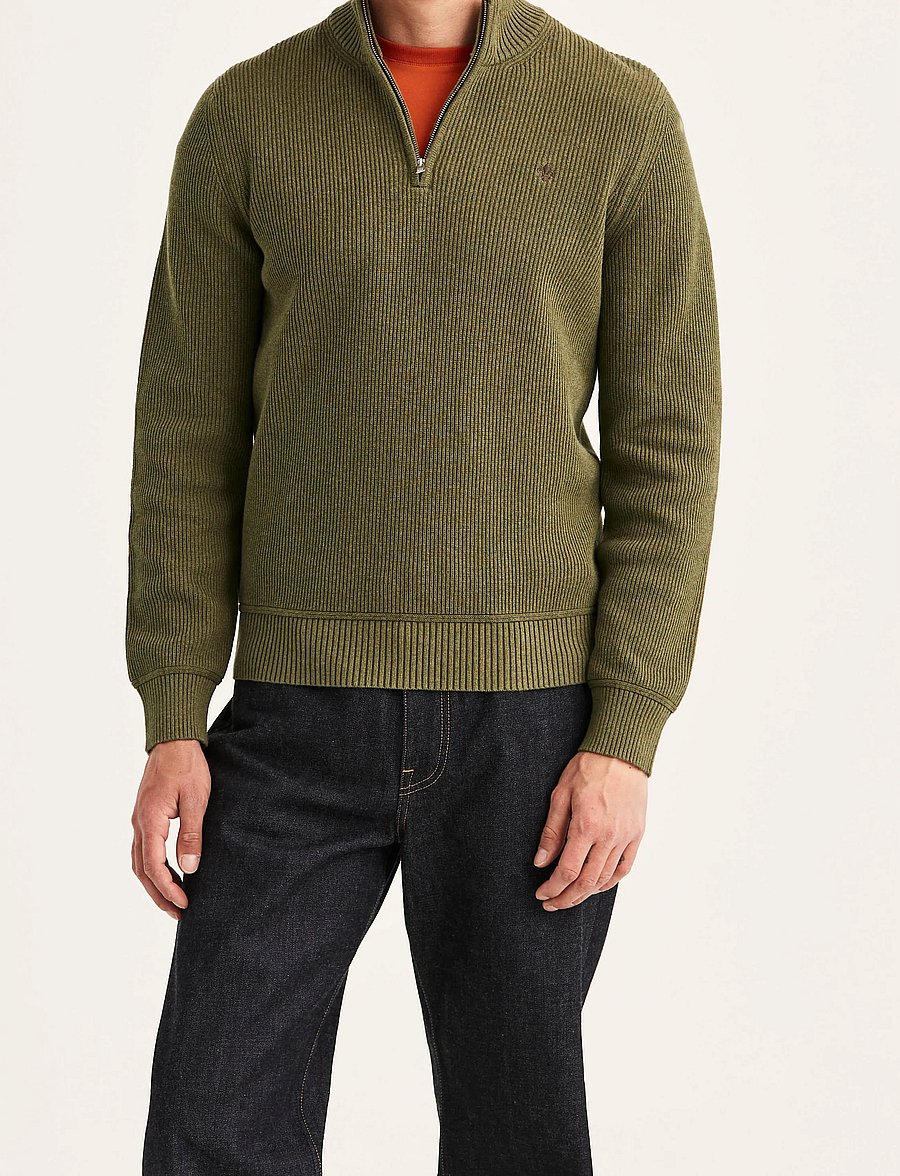 Morris - Colin Half Zip - halfzip strik - olive - 0